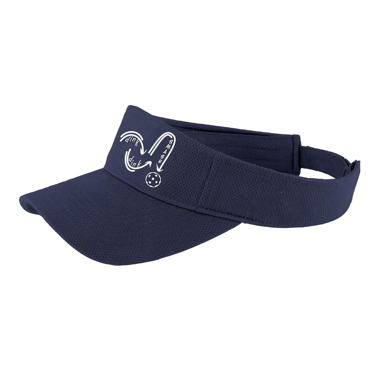 Dink Dink Smash (White) | Pickleball Visors | Moisture Wicking 100% Polyester