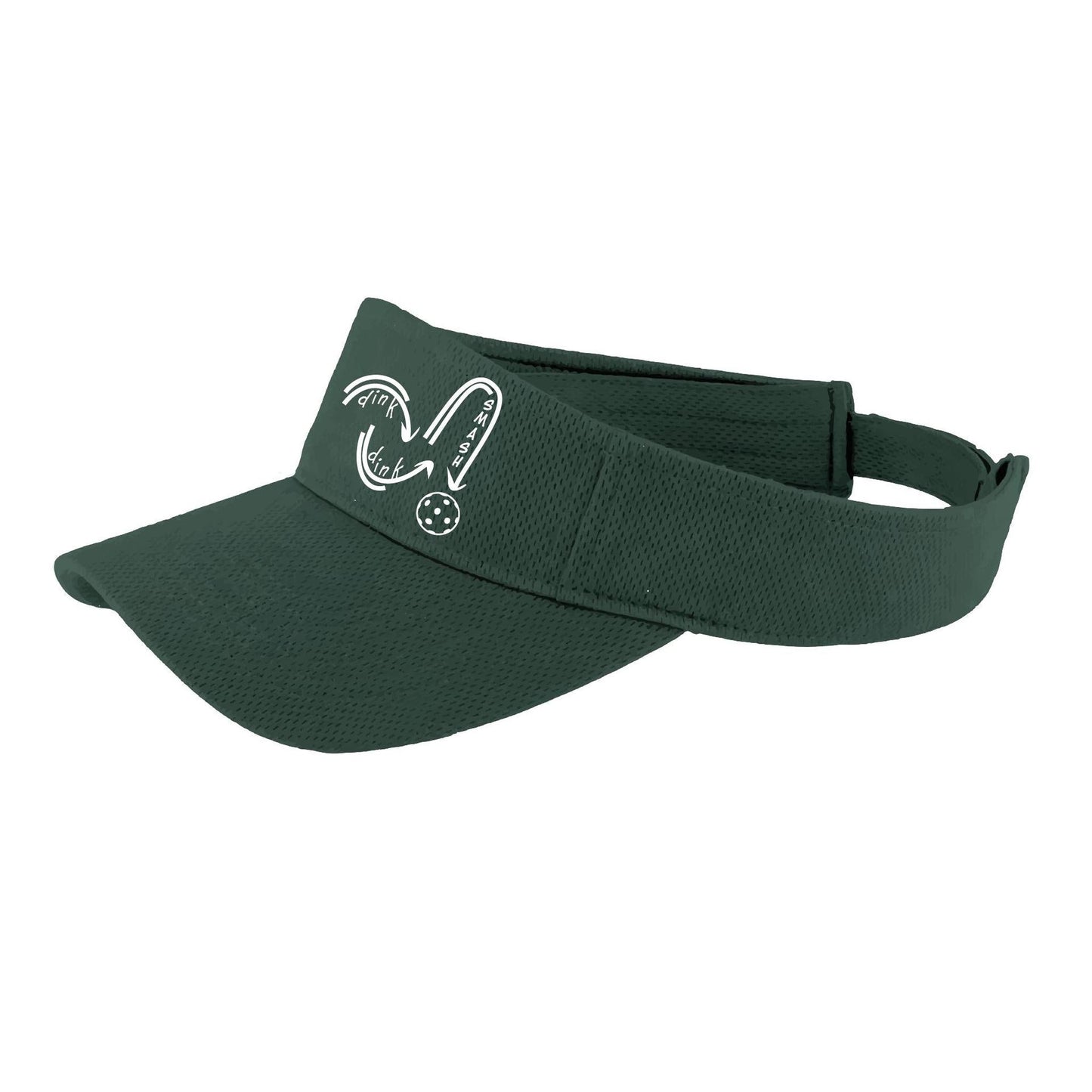 Dink Dink Smash (White) | Pickleball Visors | Moisture Wicking 100% Polyester
