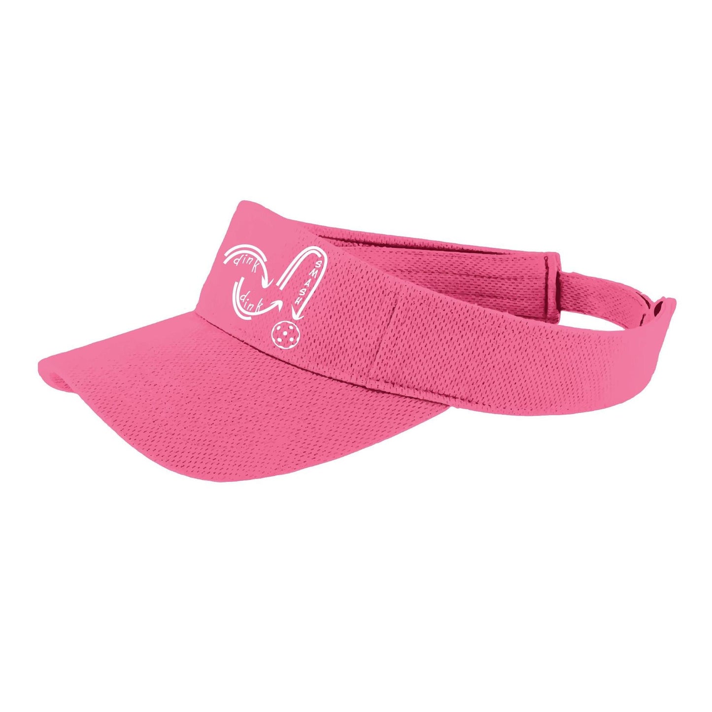 Dink Dink Smash (White) | Pickleball Visors | Moisture Wicking 100% Polyester