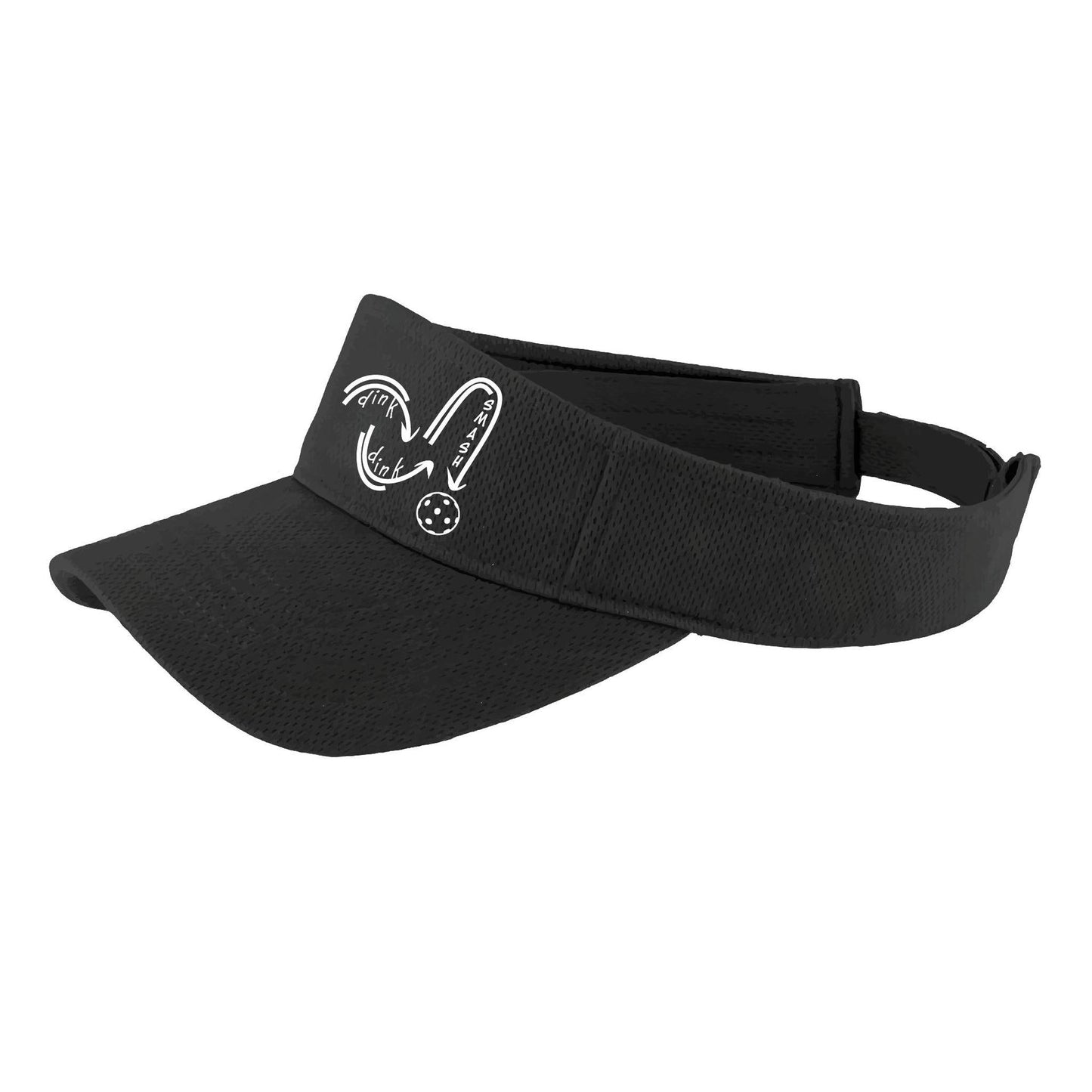 Dink Dink Smash (White) | Pickleball Visors | Moisture Wicking 100% Polyester