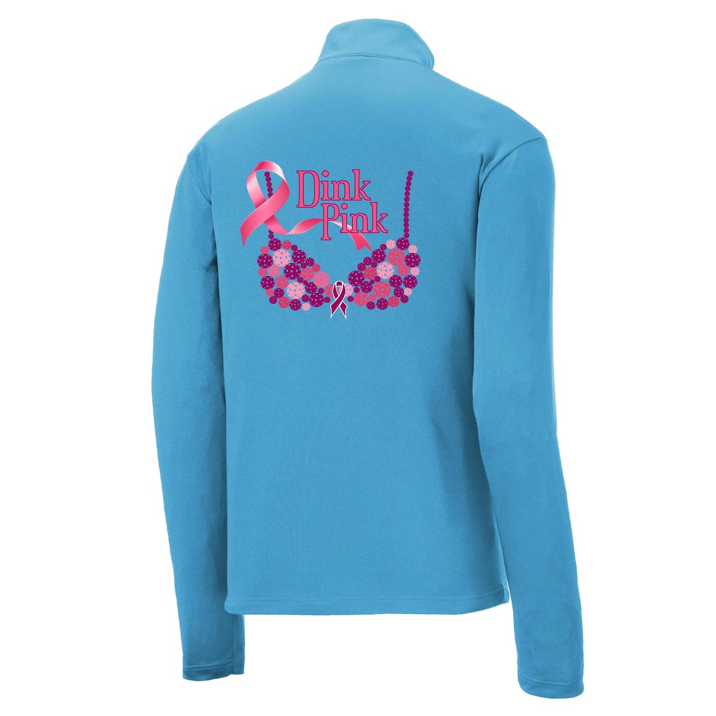 Dink Pink | Men's 1/4 Zip Long Sleeve Pullover Athletic Performance Shirt | 100% Polyester