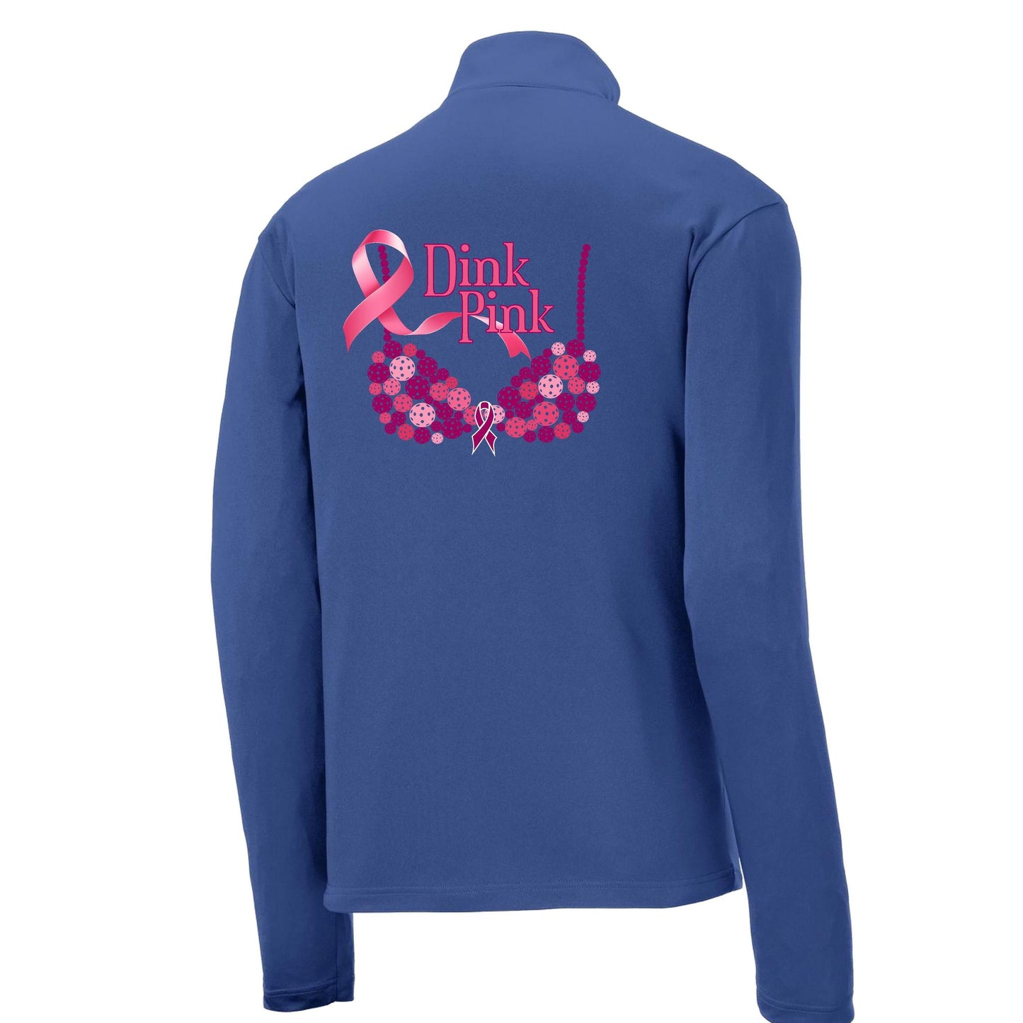 Dink Pink | Men's 1/4 Zip Long Sleeve Pullover Athletic Performance Shirt | 100% Polyester