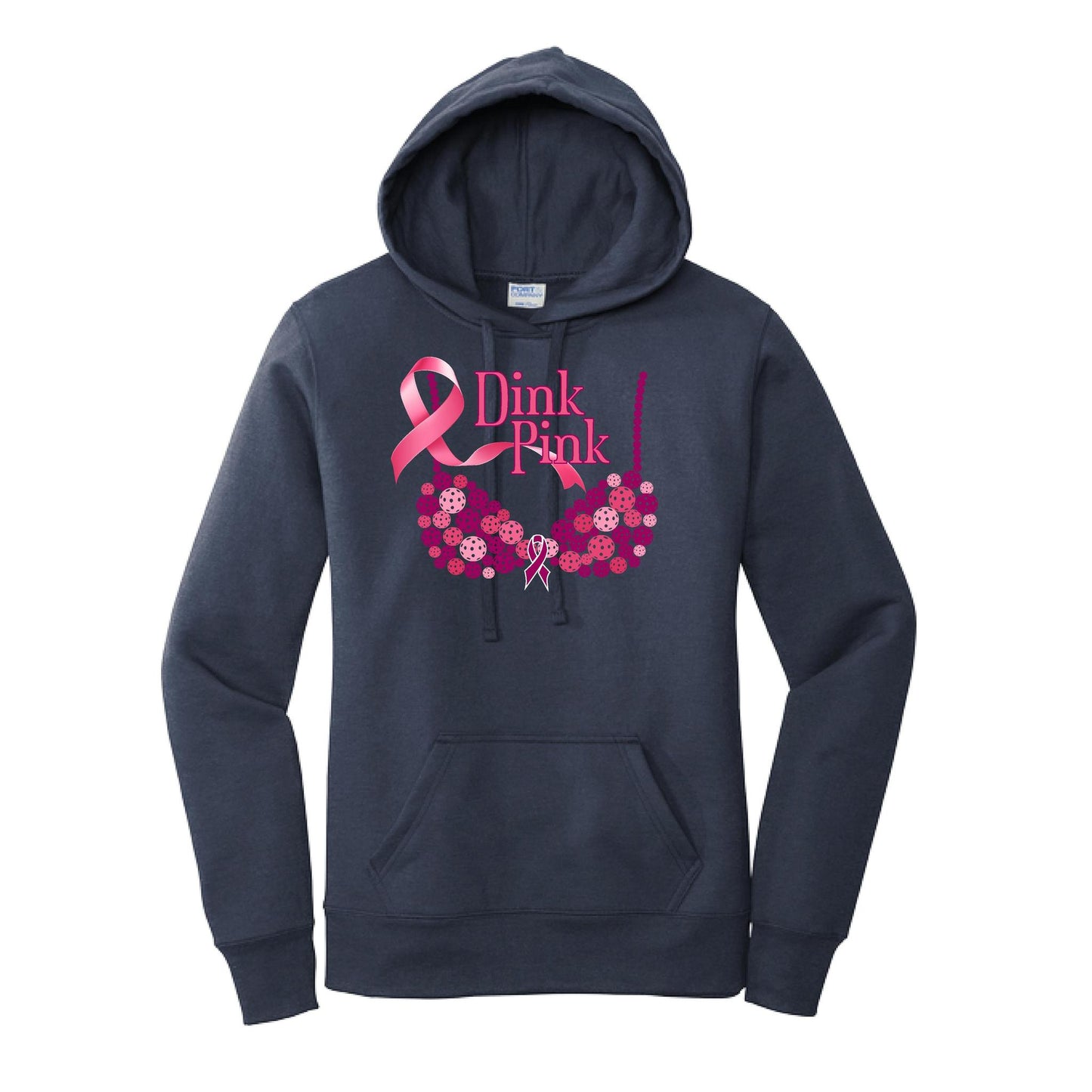 Dink Pink | Women’s Fitted Hoodie Pickleball Sweatshirt | 50% Cotton 50% Poly Fleece