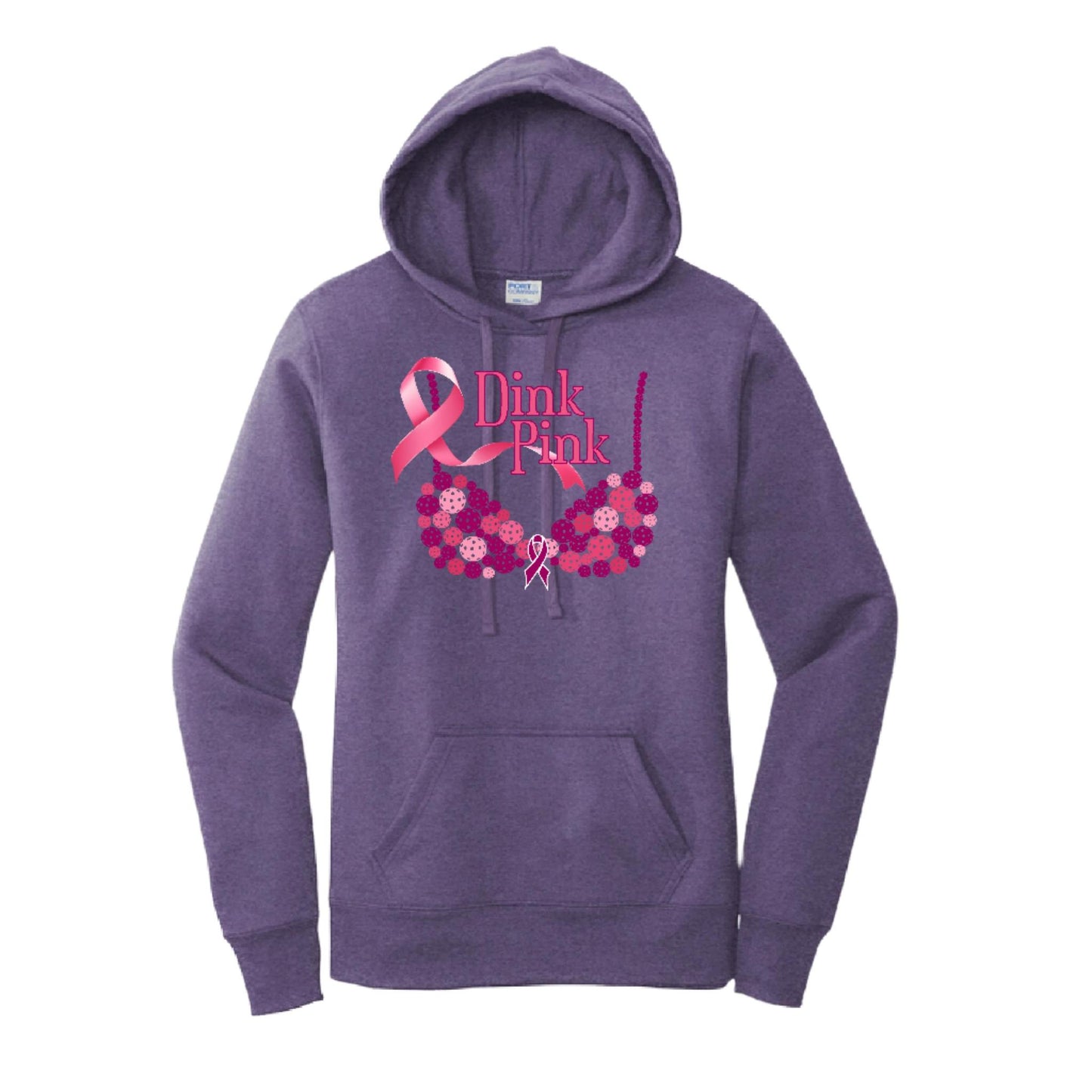 Dink Pink | Women’s Fitted Hoodie Pickleball Sweatshirt | 50% Cotton 50% Poly Fleece