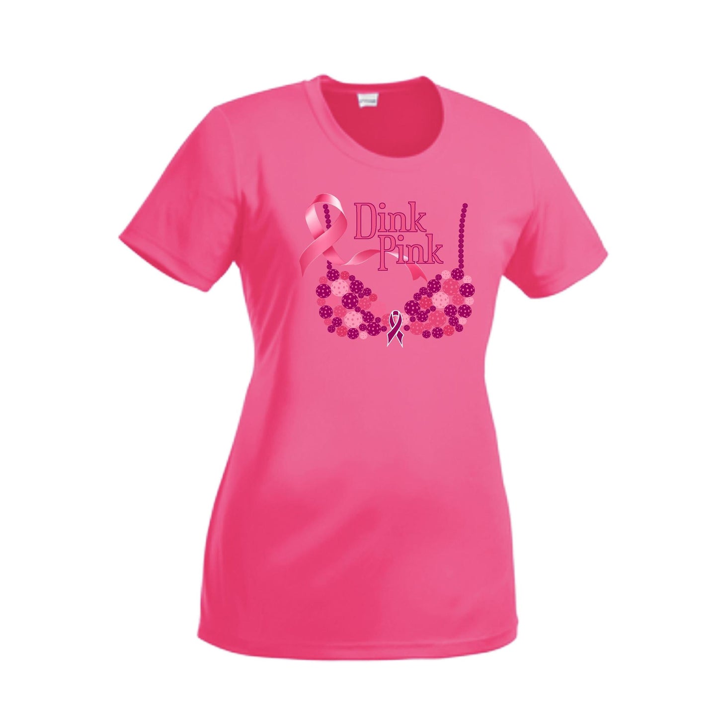 Dink Pink | Women’s Short Sleeve Crewneck Pickleball Performance T-Shirts | 100% Polyester