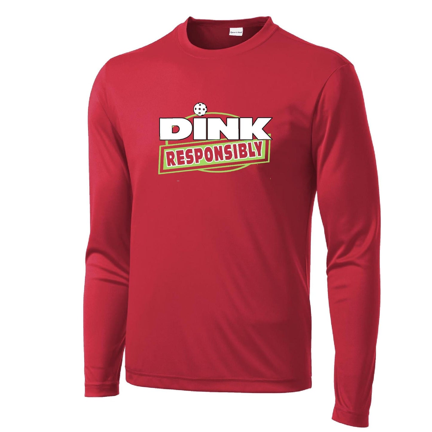 Dink Responsibly | Men's Long Sleeve Athletic Performance T-Shirt | 100% Polyester