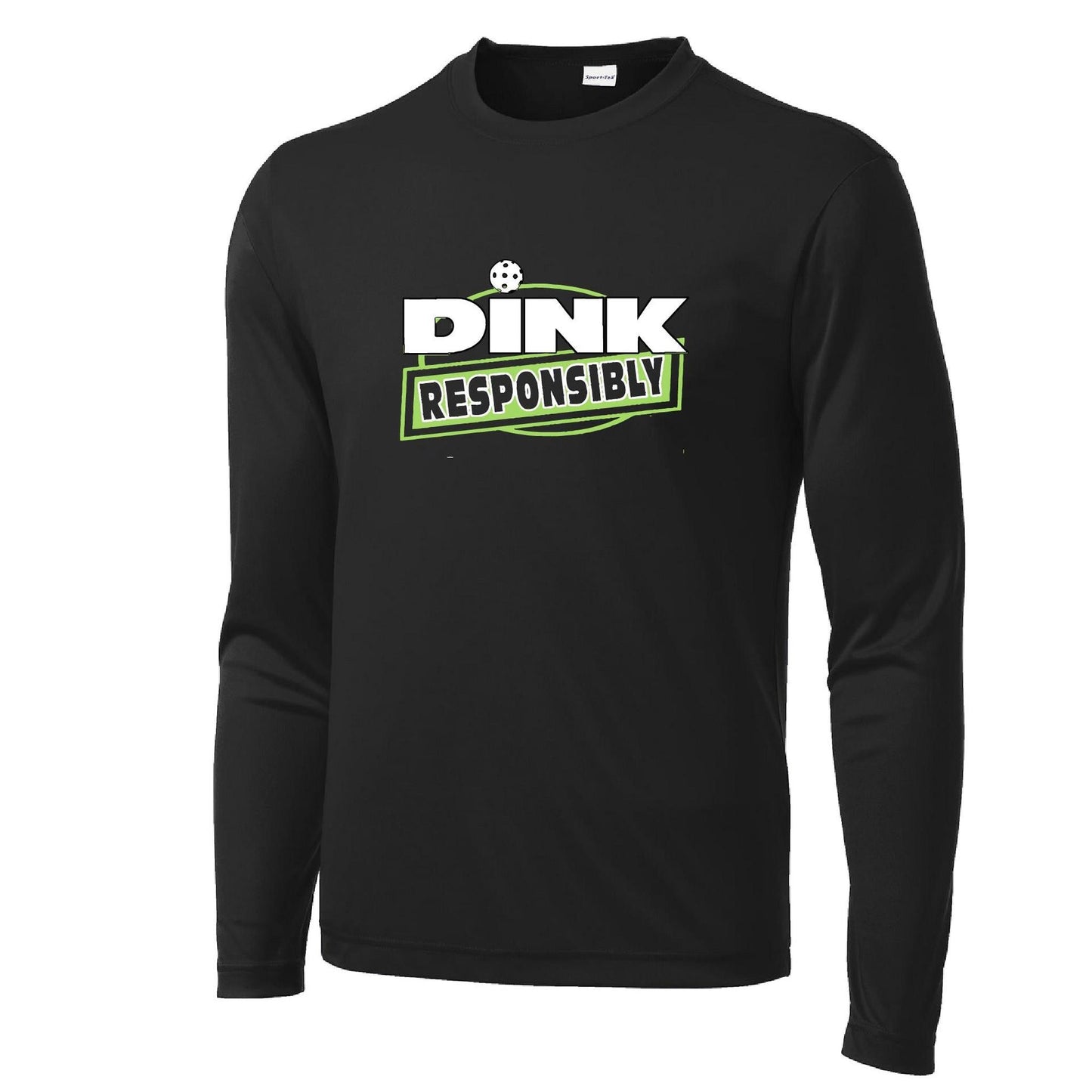 Dink Responsibly | Men's Long Sleeve Athletic Performance T-Shirt | 100% Polyester