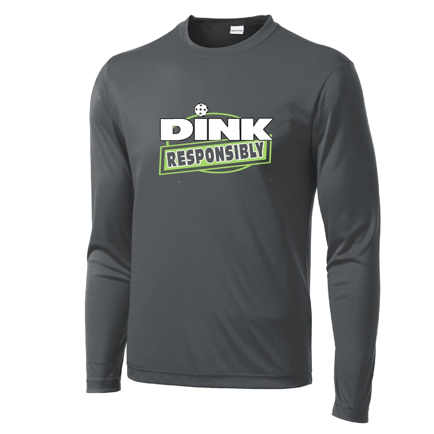 Dink Responsibly | Men's Long Sleeve Athletic Performance T-Shirt | 100% Polyester