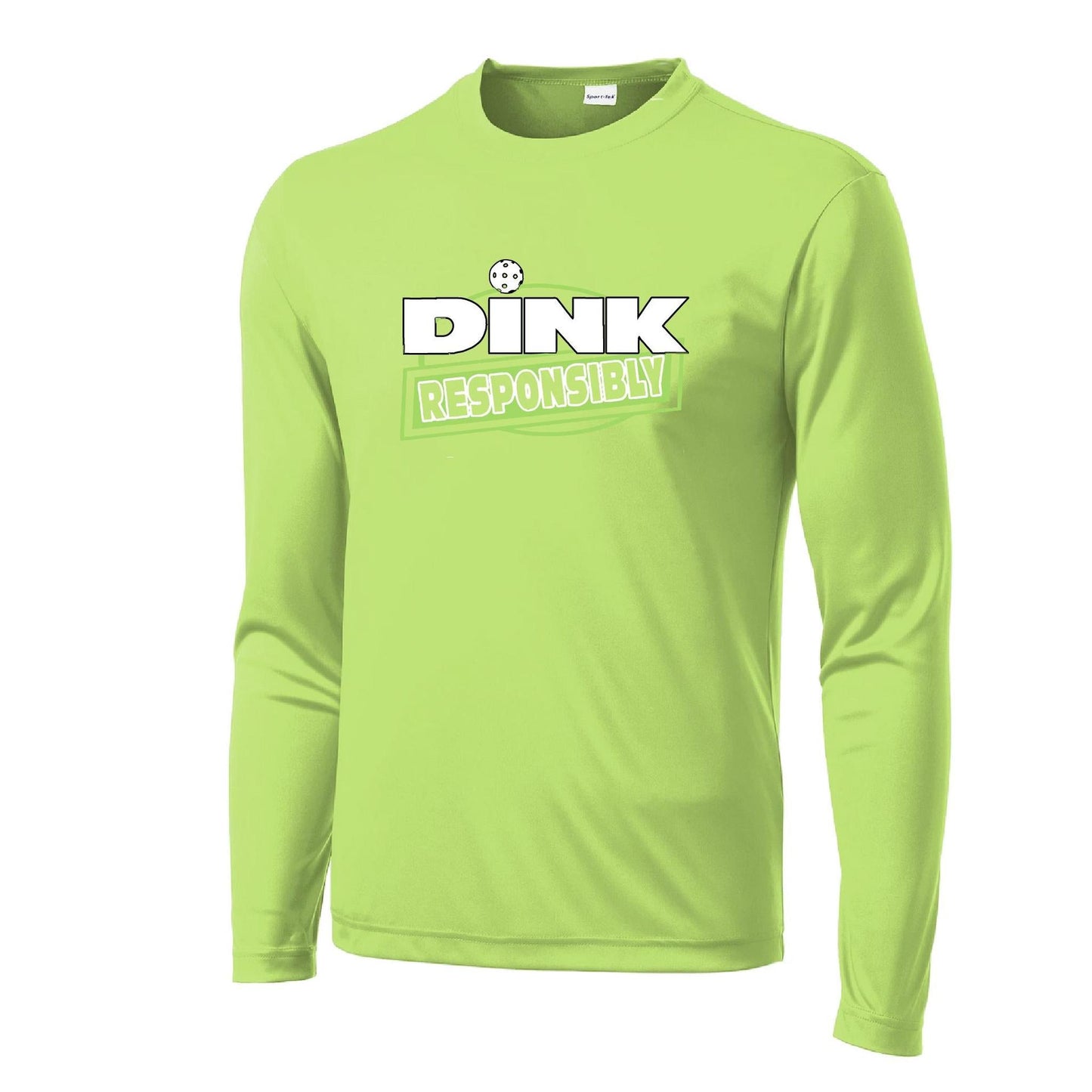 Dink Responsibly | Men's Long Sleeve Athletic Performance T-Shirt | 100% Polyester