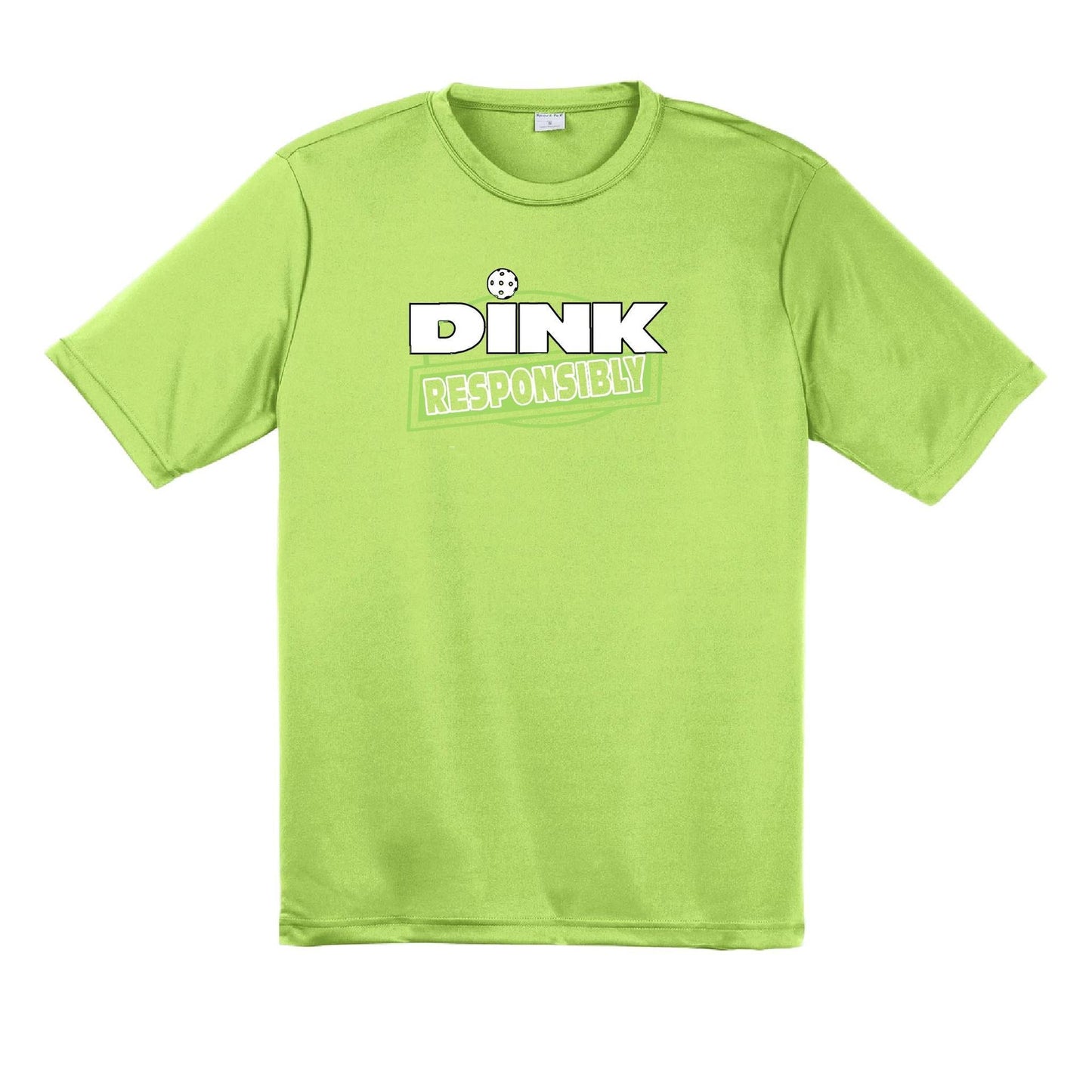 Dink Responsibly | Men's Short Sleeve Pickleball Performance T-Shirt | 100% Polyester