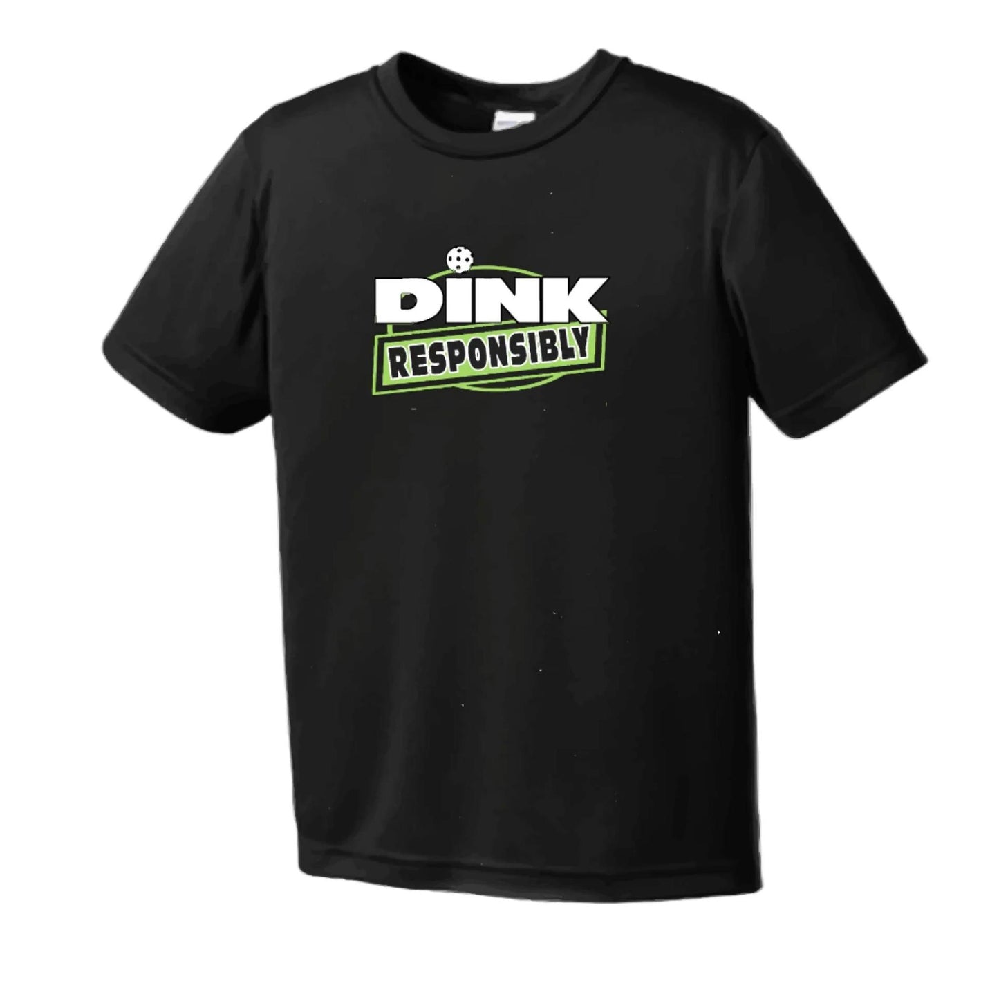 Dink Responsibly | Men's Short Sleeve Pickleball Performance T-Shirt | 100% Polyester