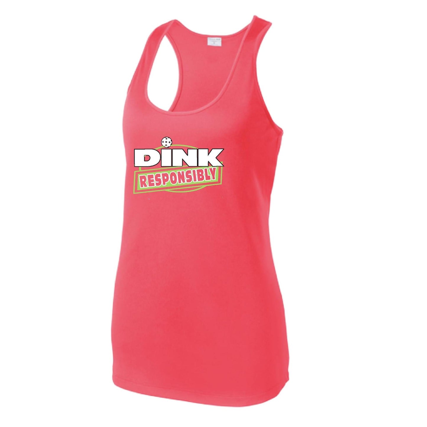 Dink Responsibly | Women's Racerback Pickleball Tank | 100% Polyester