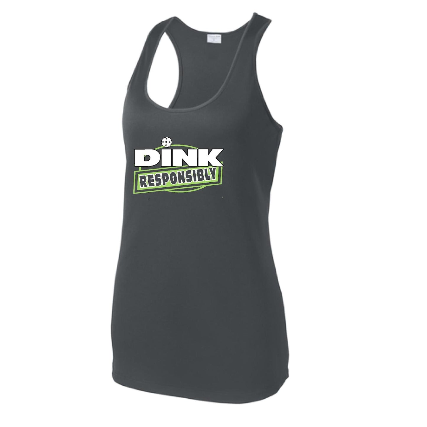 Dink Responsibly | Women's Racerback Pickleball Tank | 100% Polyester