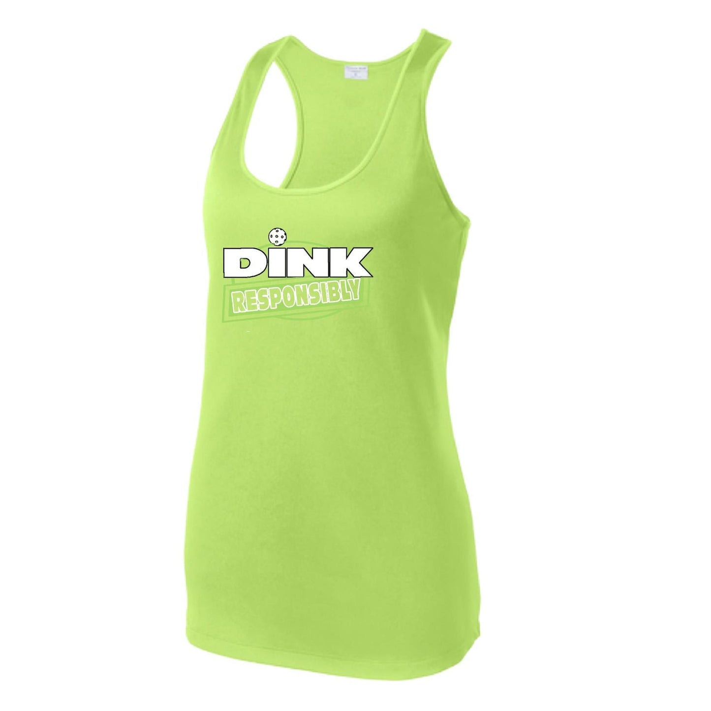 Dink Responsibly | Women's Racerback Pickleball Tank | 100% Polyester