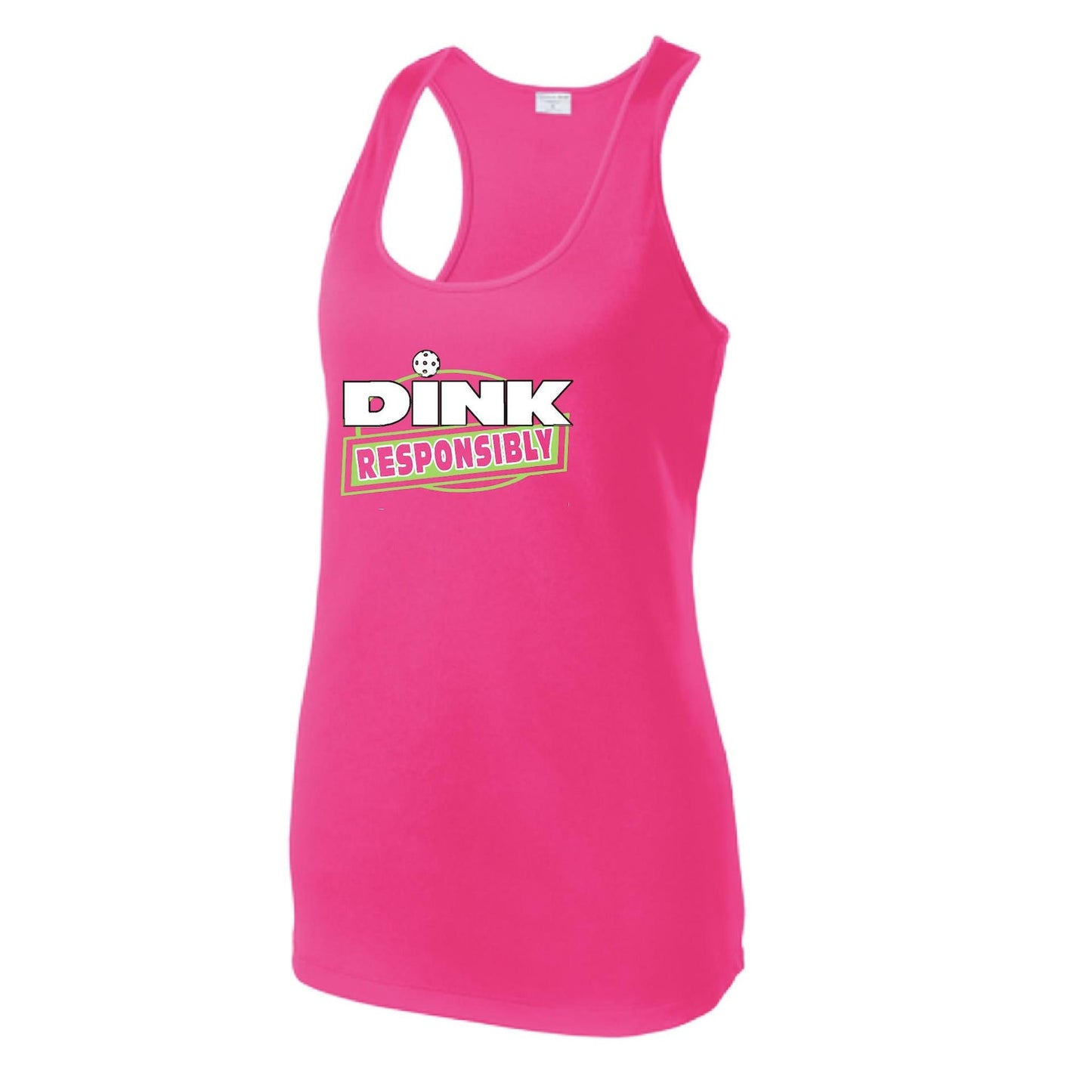 Dink Responsibly | Women's Racerback Pickleball Tank | 100% Polyester