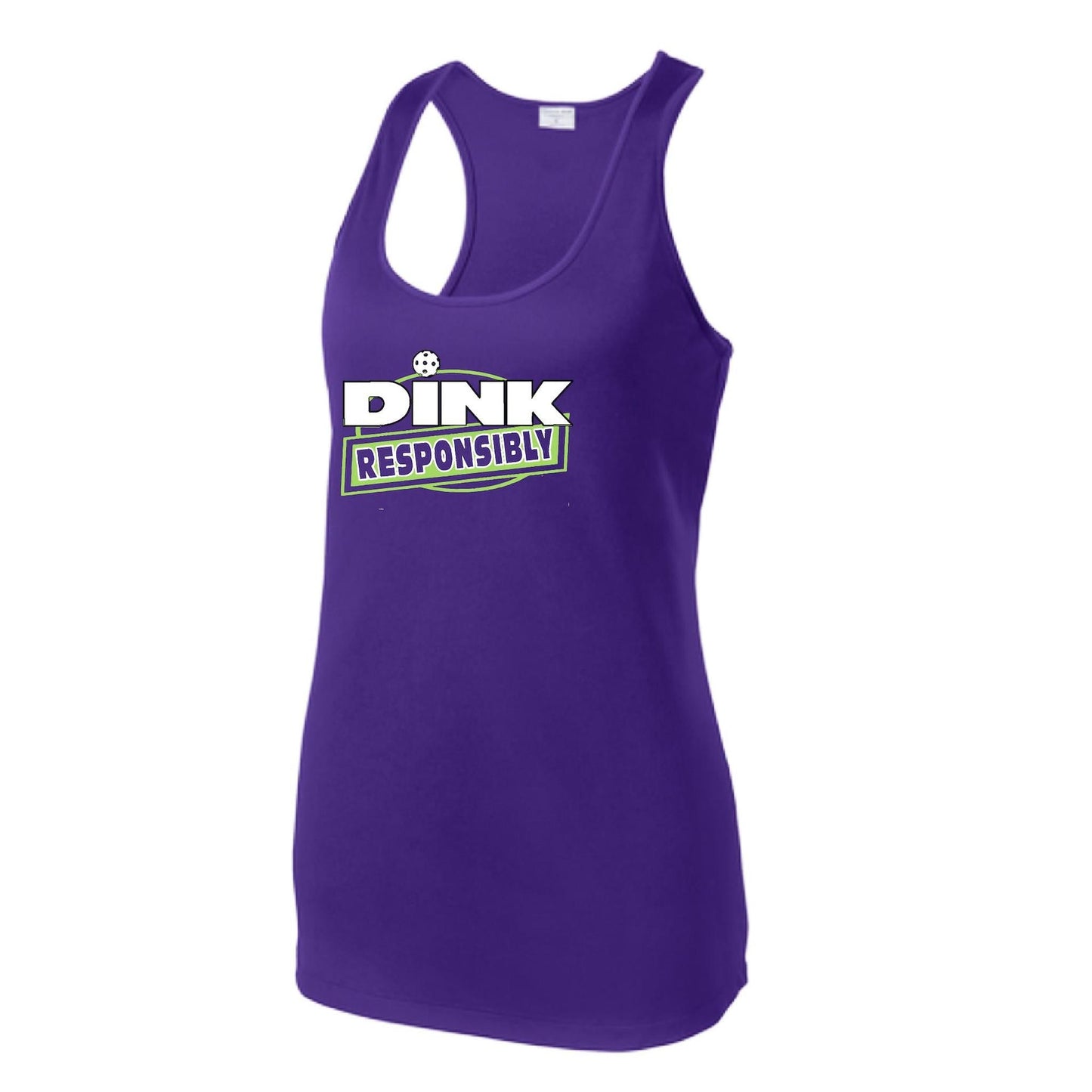 Dink Responsibly | Women's Racerback Pickleball Tank | 100% Polyester