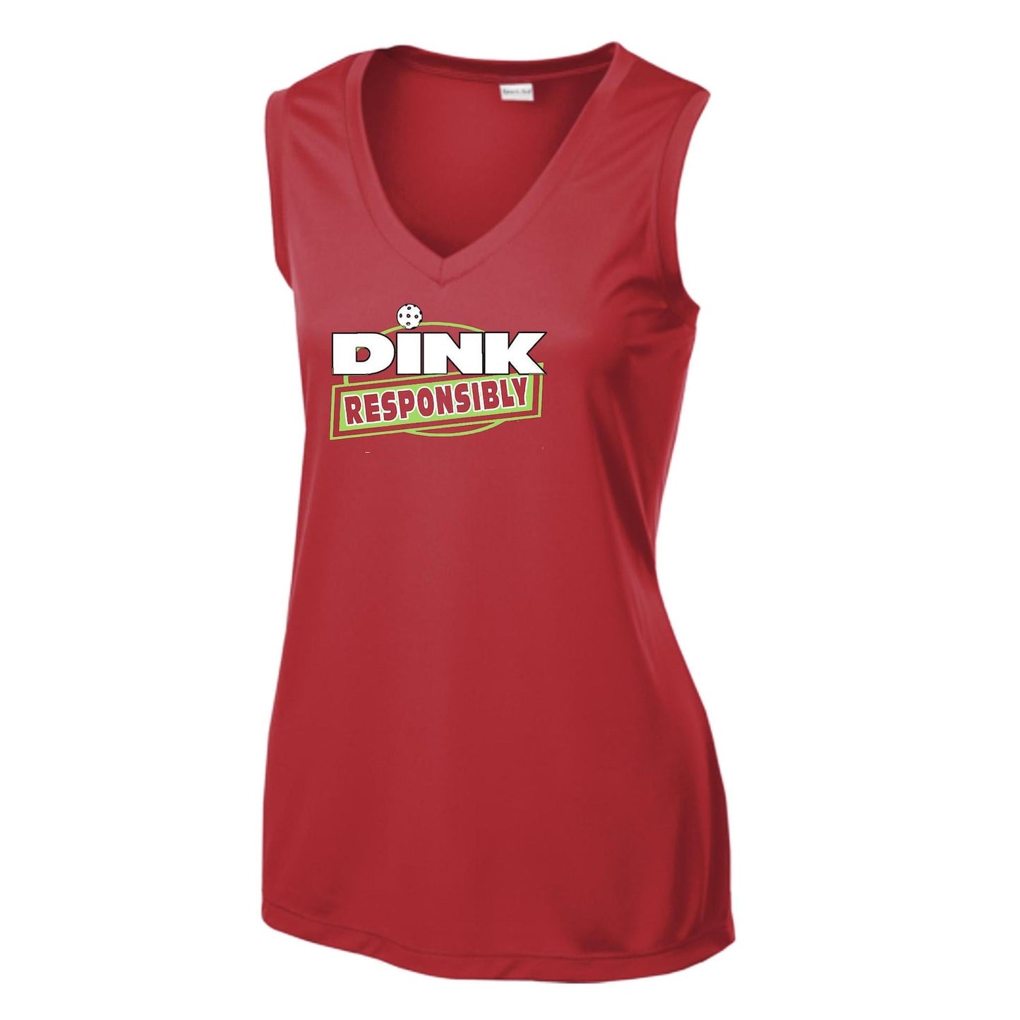 Dink Responsibly | Women’s Sleeveless Athletic Performance T-Shirt | 100% Polyester