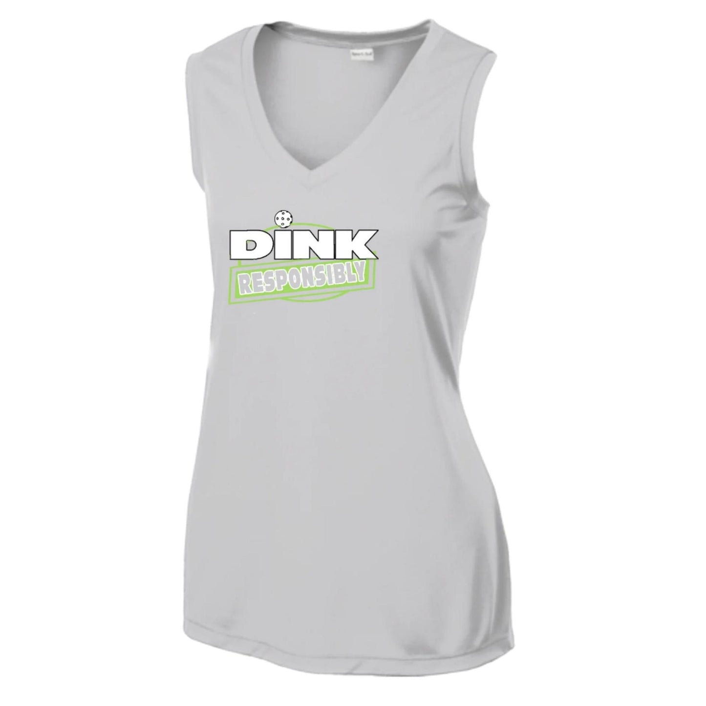 Dink Responsibly | Women’s Sleeveless Athletic Performance T-Shirt | 100% Polyester