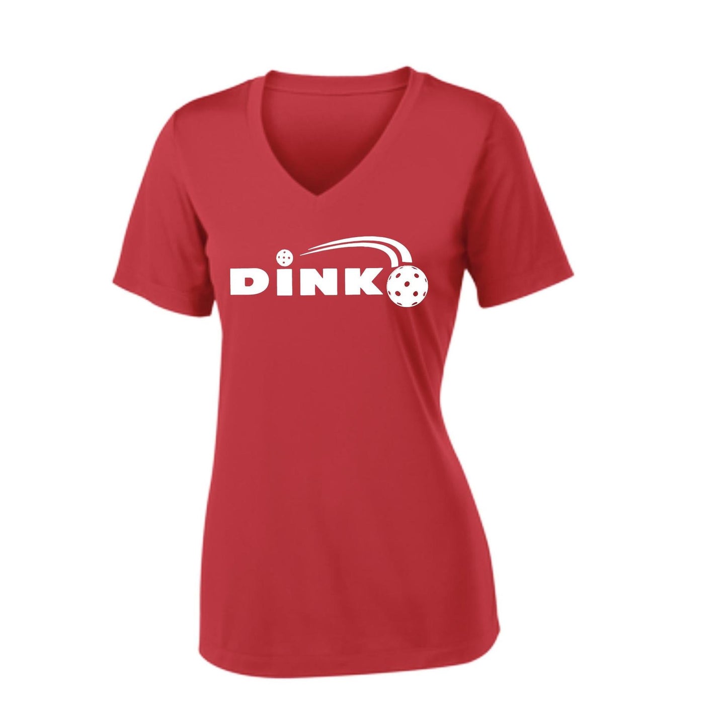 Dink | Women's Short Sleeve V-Neck Pickleball Performance T-Shirts | 100% Polyester