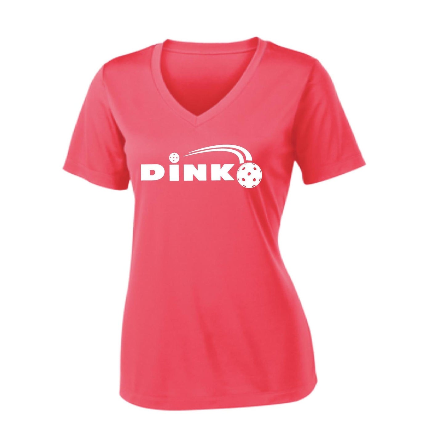 Dink | Women's Short Sleeve V-Neck Pickleball Performance T-Shirts | 100% Polyester