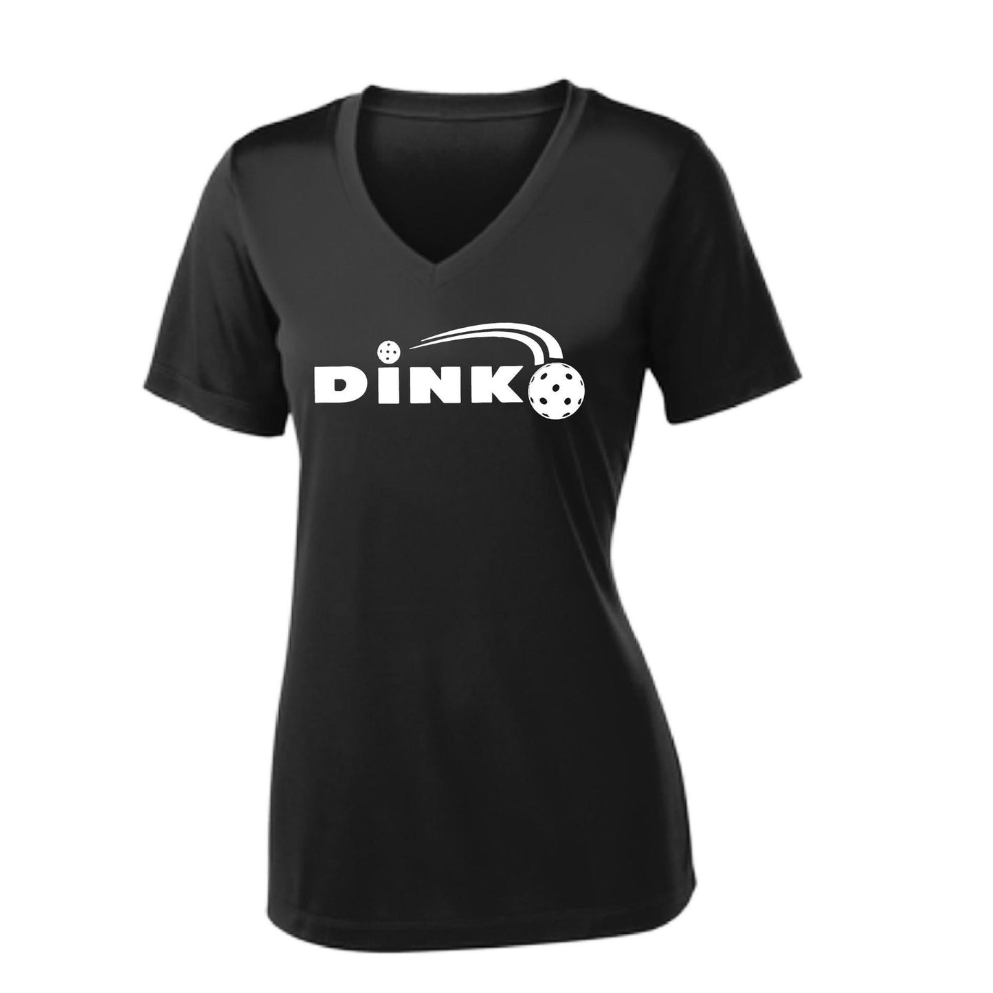 Dink | Women's Short Sleeve V-Neck Pickleball Performance T-Shirts | 100% Polyester