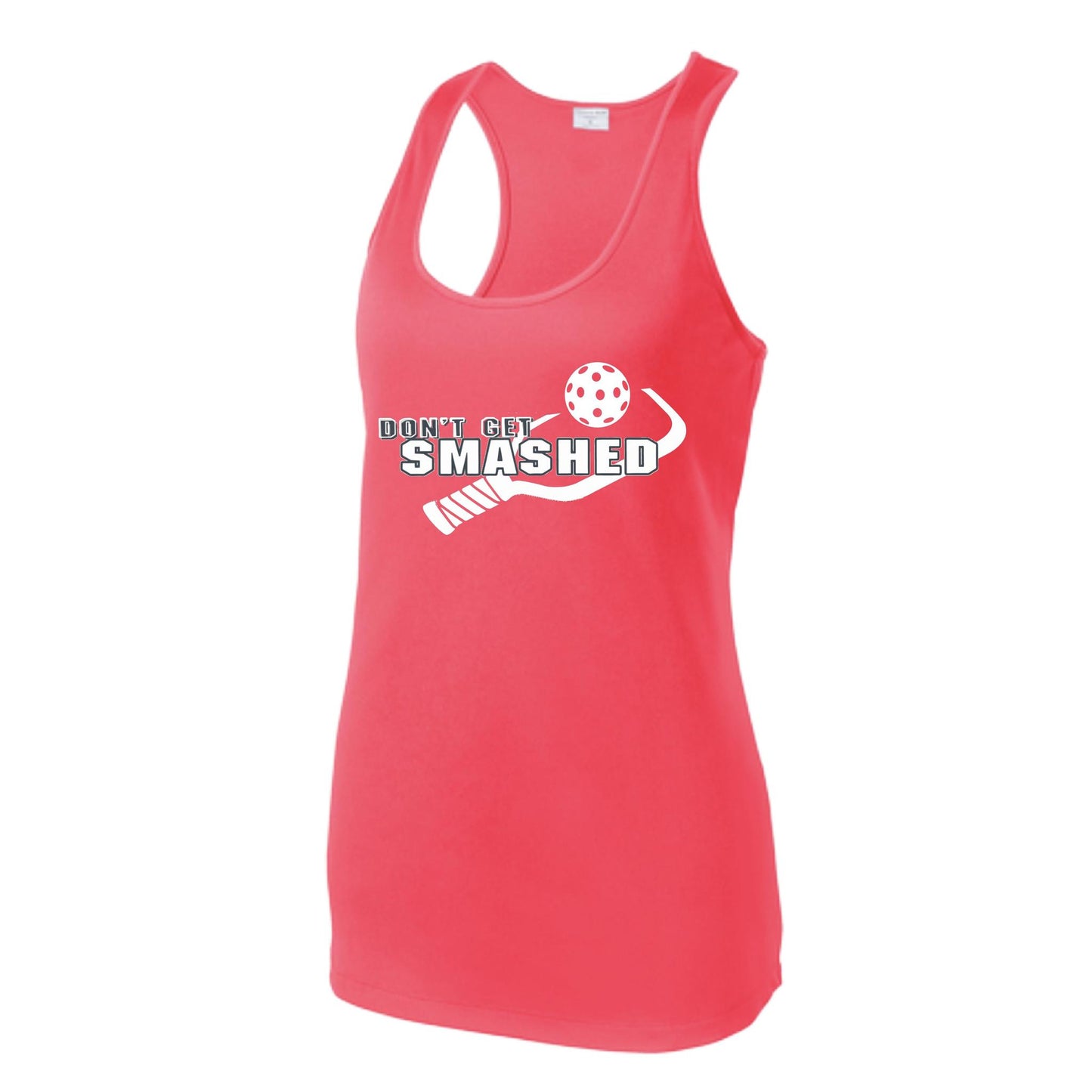 Don't Get Smashed (Colors Purple White Yellow) Customizable | Women's Racerback Pickleball Tank | 100% Polyester