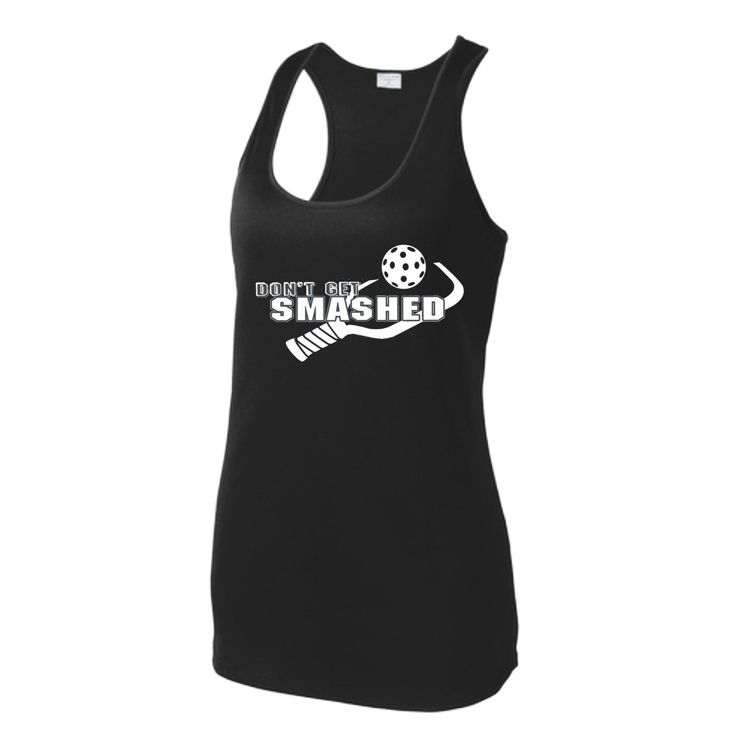 Don't Get Smashed (Colors Purple White Yellow) Customizable | Women's Racerback Pickleball Tank | 100% Polyester