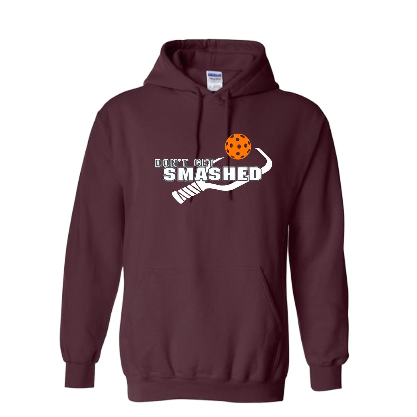 Don't Get Smashed Customizable (Colors Cyan Orange Pink) | Unisex Hoodie Pickleball Sweatshirt | 50% Cotton 50% Polyester