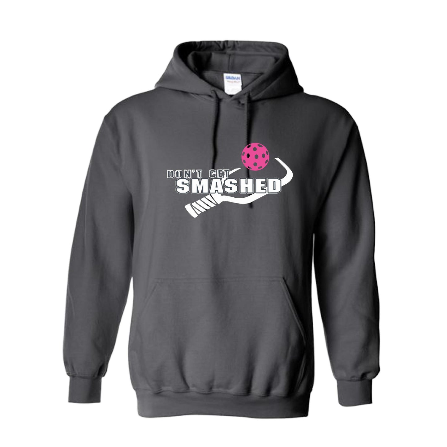 Don't Get Smashed Customizable (Colors Cyan Orange Pink) | Unisex Hoodie Pickleball Sweatshirt | 50% Cotton 50% Polyester