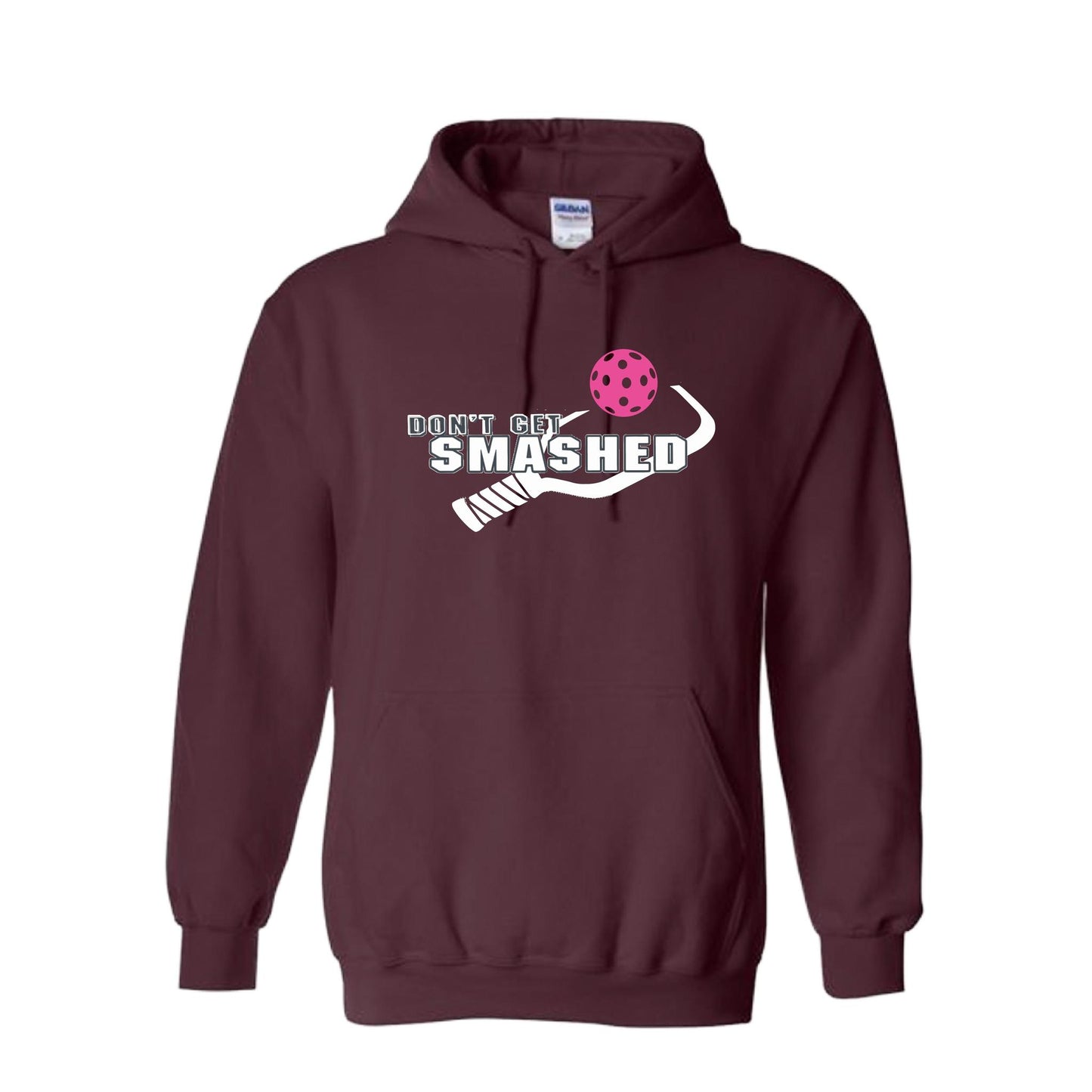 Don't Get Smashed Customizable (Colors Cyan Orange Pink) | Unisex Hoodie Pickleball Sweatshirt | 50% Cotton 50% Polyester