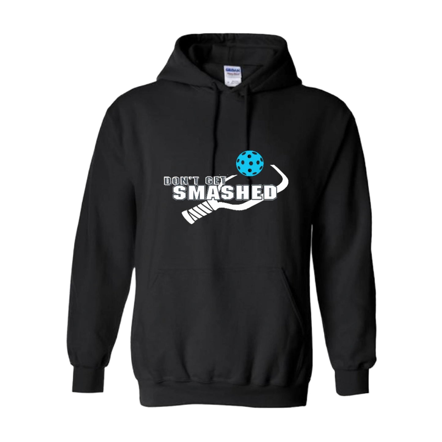 Don't Get Smashed Customizable (Colors Cyan Orange Pink) | Unisex Hoodie Pickleball Sweatshirt | 50% Cotton 50% Polyester