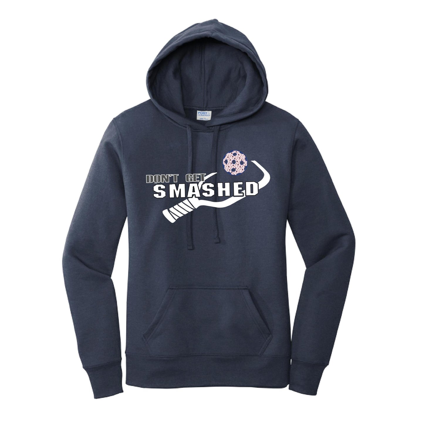 Don't Get Smashed Customizable (Pickleballs Patriotic Stars) | Women’s Fitted Hoodie Pickleball Sweatshirt | 50% Cotton 50% Poly Fleece