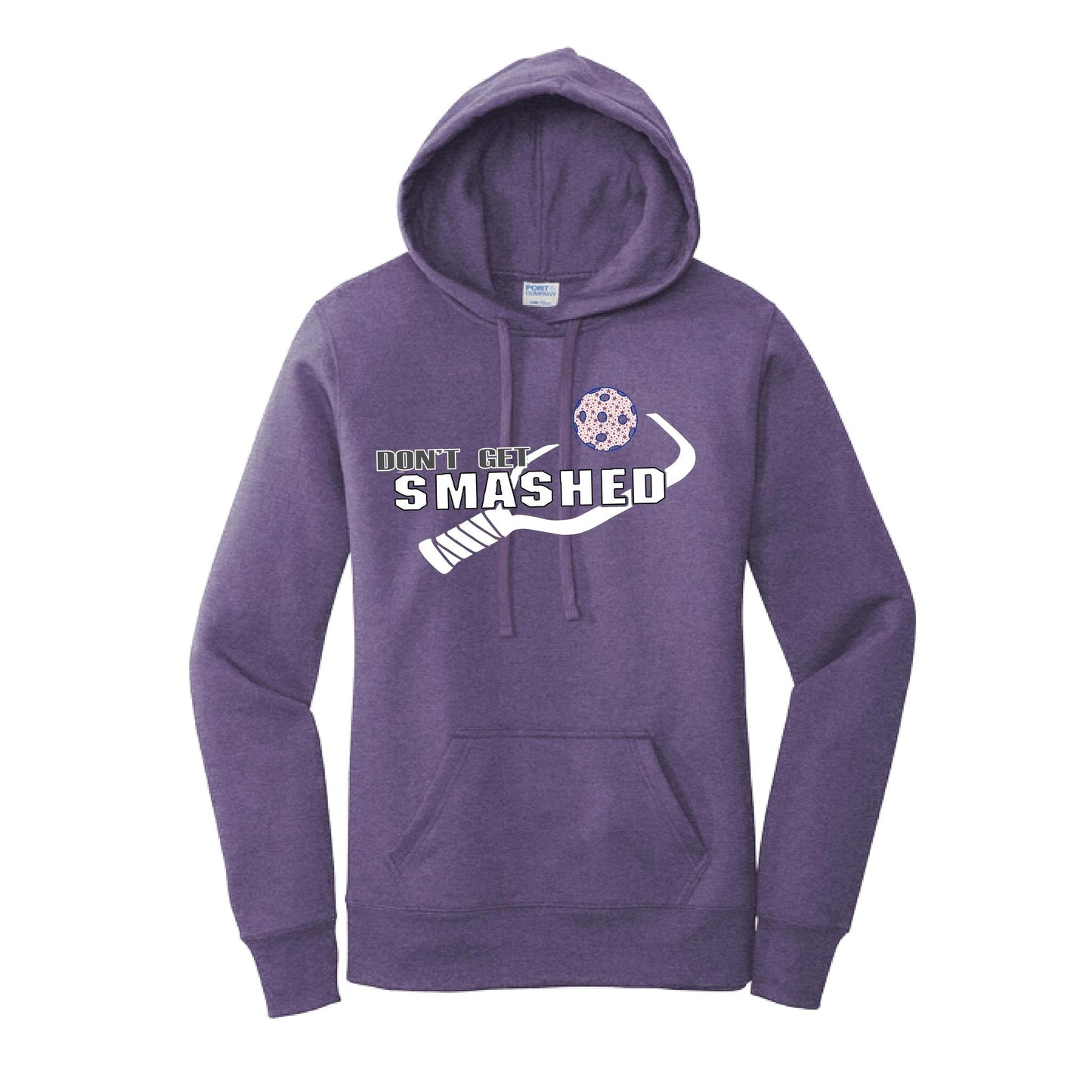Don't Get Smashed Customizable (Pickleballs Patriotic Stars) | Women’s Fitted Hoodie Pickleball Sweatshirt | 50% Cotton 50% Poly Fleece