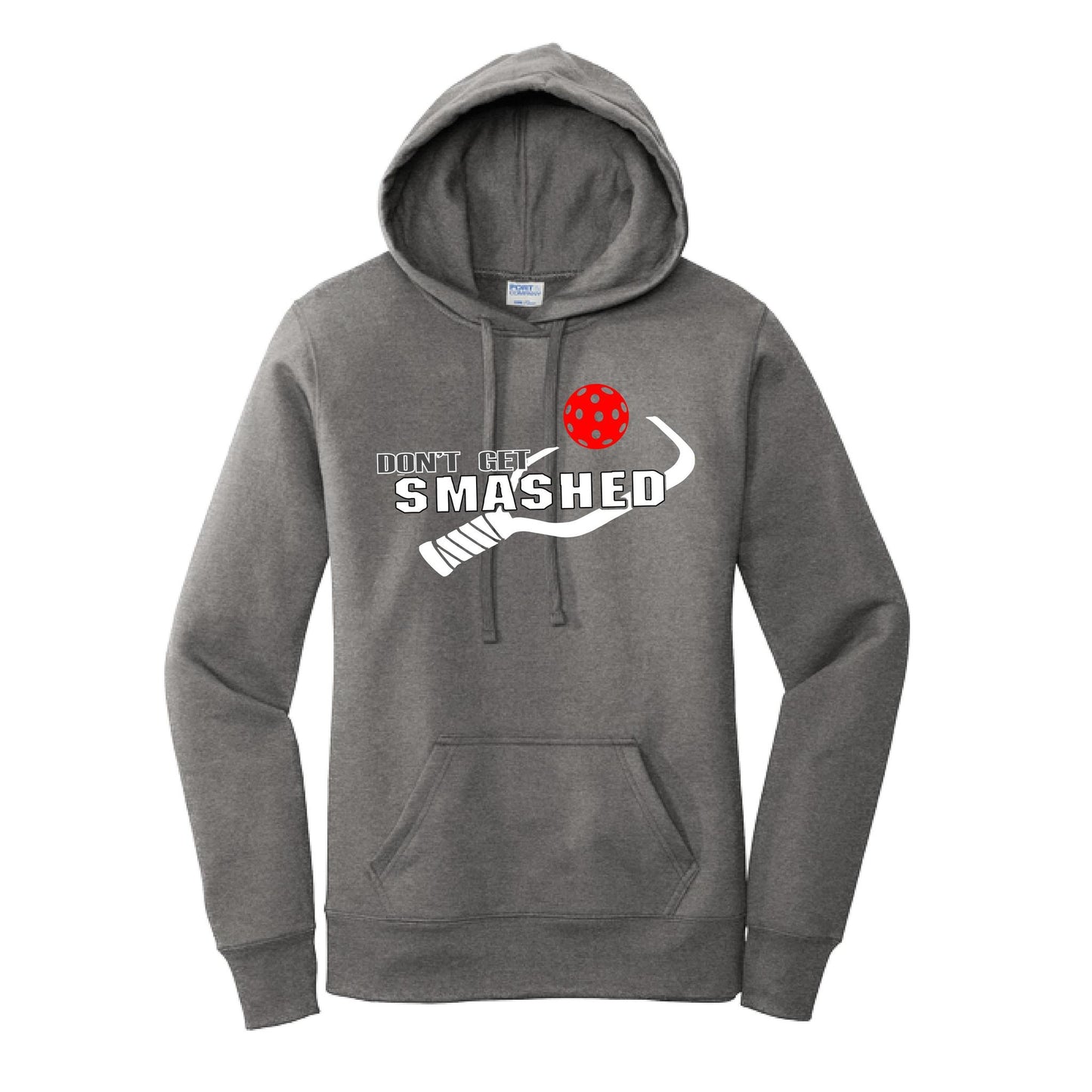 Don't Get Smashed Customizable (Pickleballs Pink Rainbow Red) | Women’s Fitted Hoodie Pickleball Sweatshirt | 50% Cotton 50% Poly Fleece