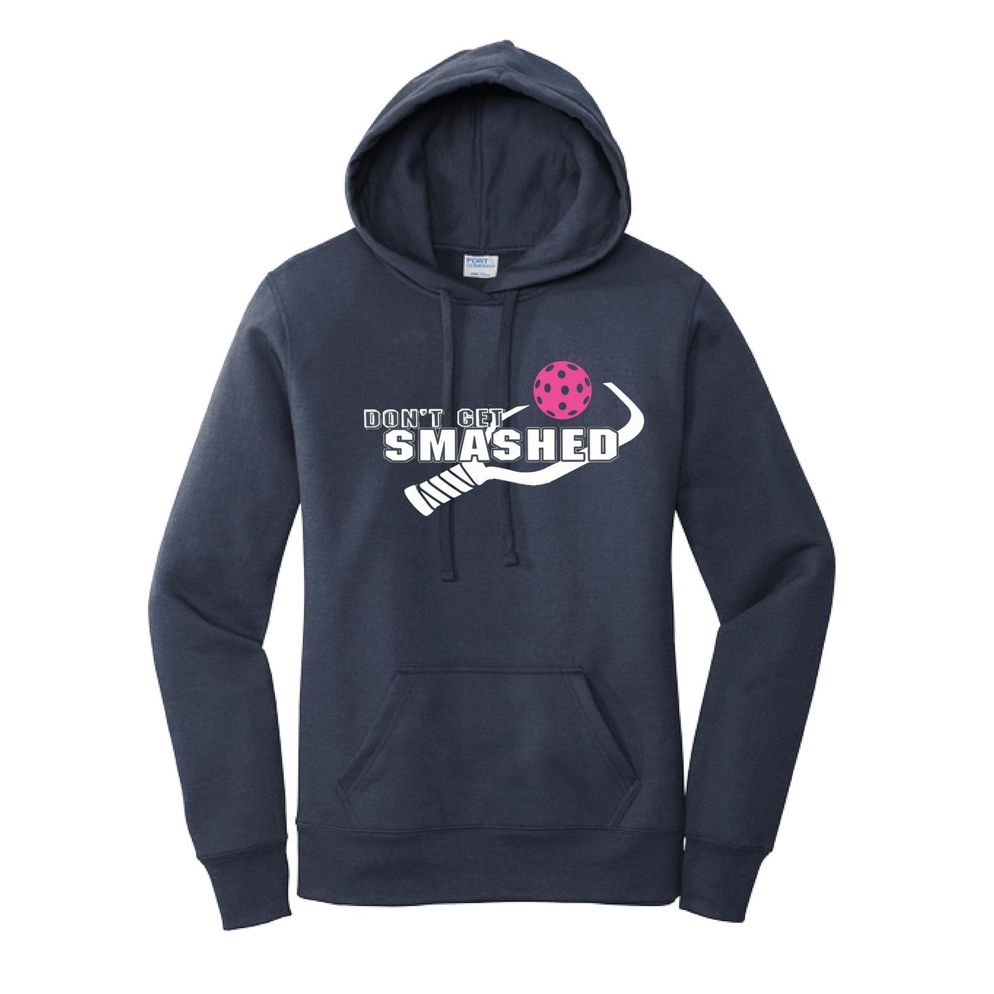 Don't Get Smashed Customizable (Pickleballs Pink Rainbow Red) | Women’s Fitted Hoodie Pickleball Sweatshirt | 50% Cotton 50% Poly Fleece