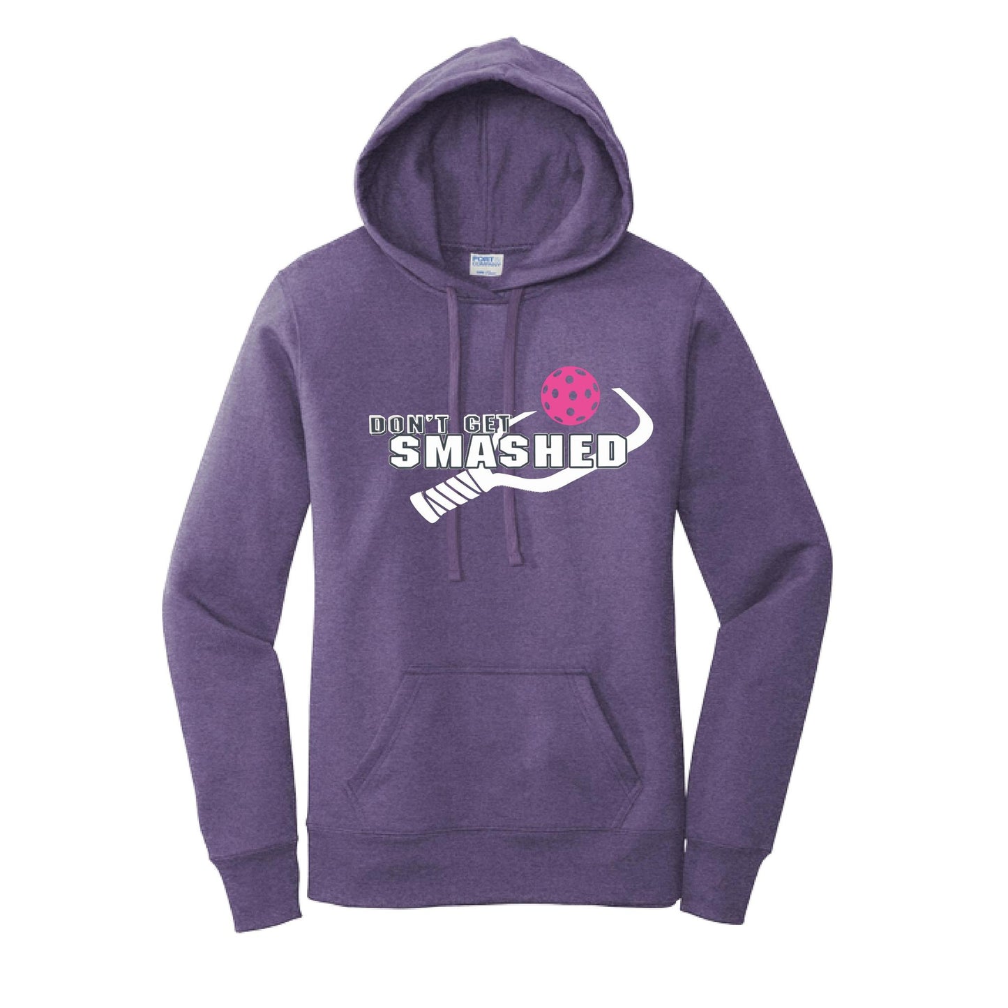 Don't Get Smashed Customizable (Pickleballs Pink Rainbow Red) | Women’s Fitted Hoodie Pickleball Sweatshirt | 50% Cotton 50% Poly Fleece