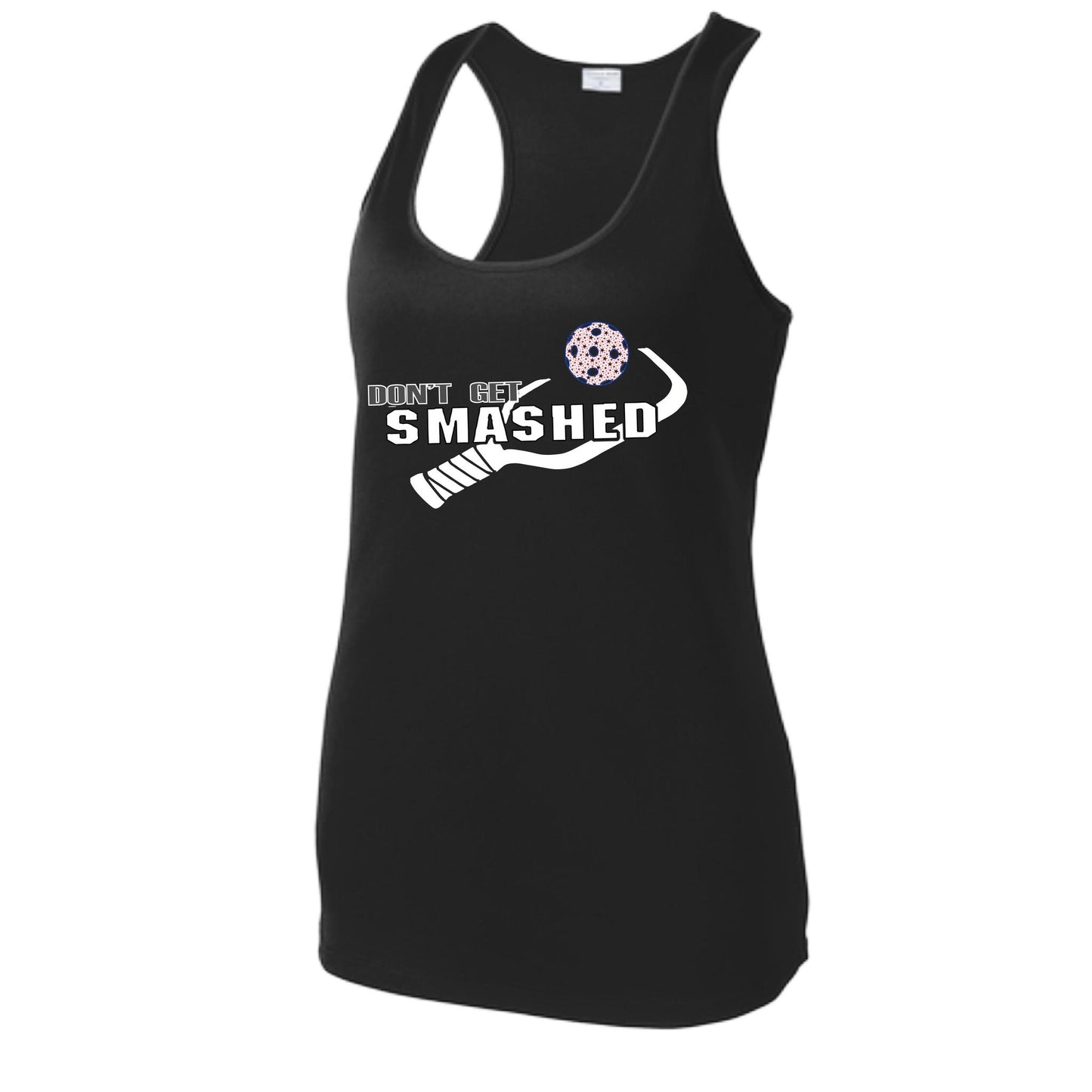 Don't Get Smashed (Patriotic Stars) | Women's Racerback Pickleball Tank | 100% Polyester