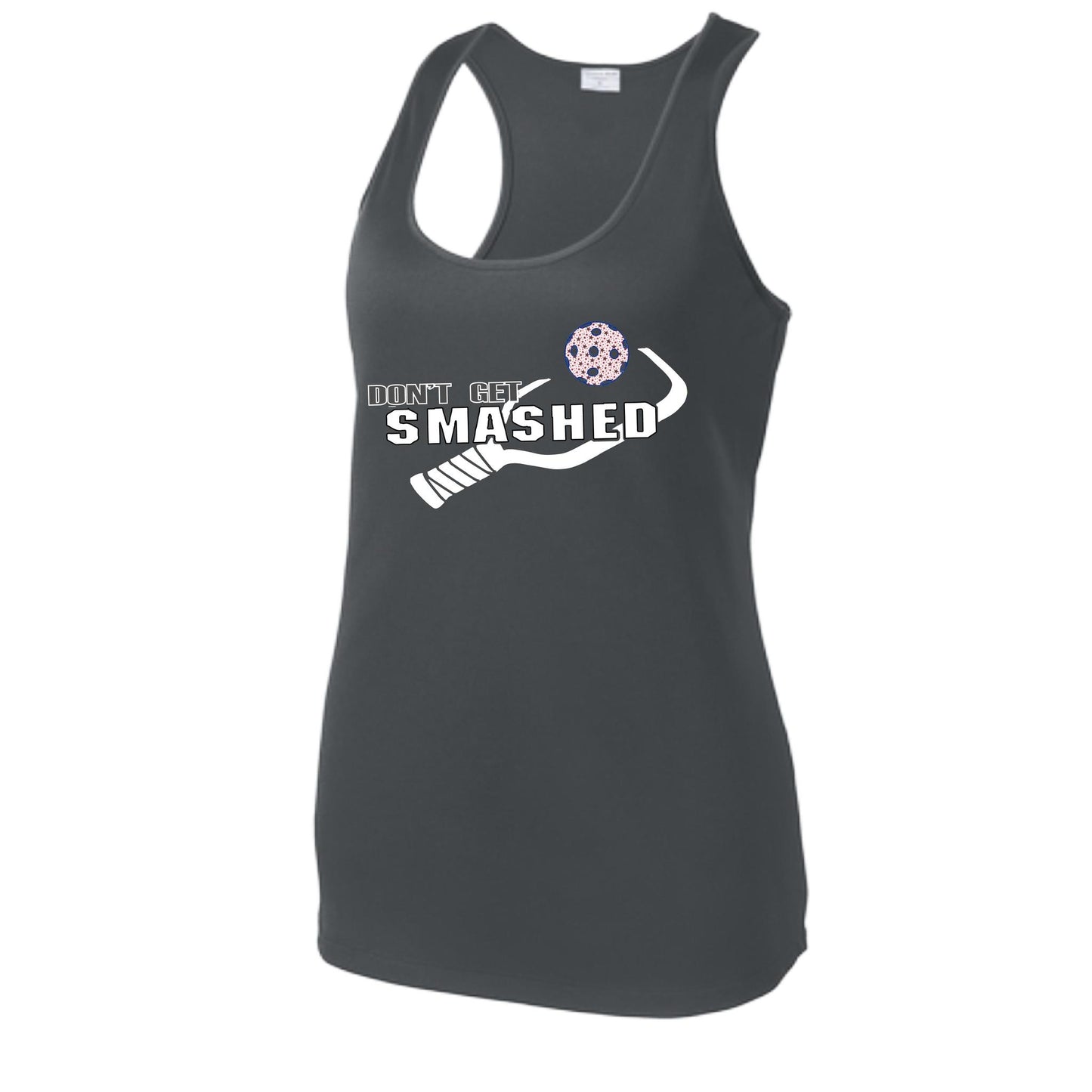Don't Get Smashed (Patriotic Stars) | Women's Racerback Pickleball Tank | 100% Polyester