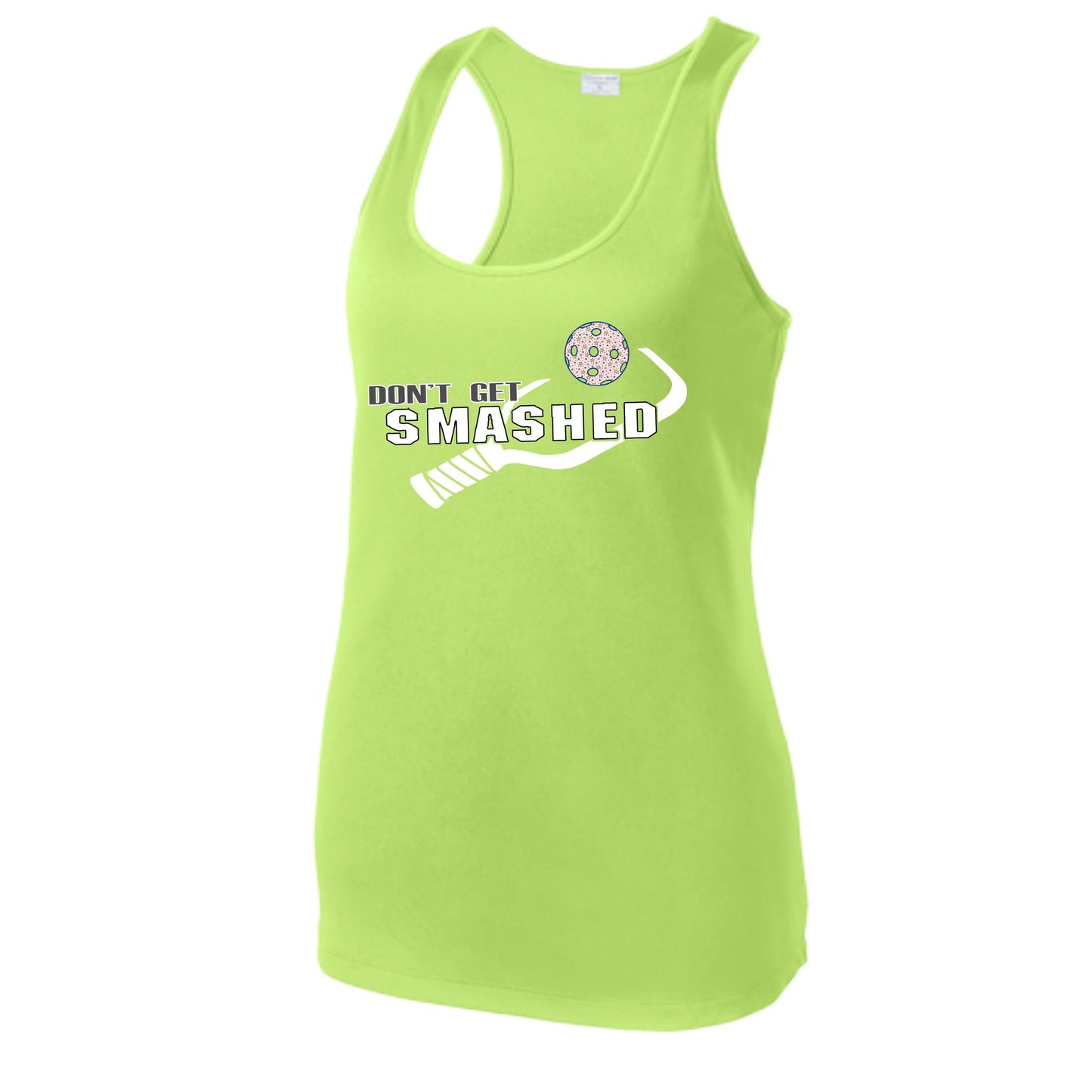 Don't Get Smashed (Patriotic Stars) | Women's Racerback Pickleball Tank | 100% Polyester