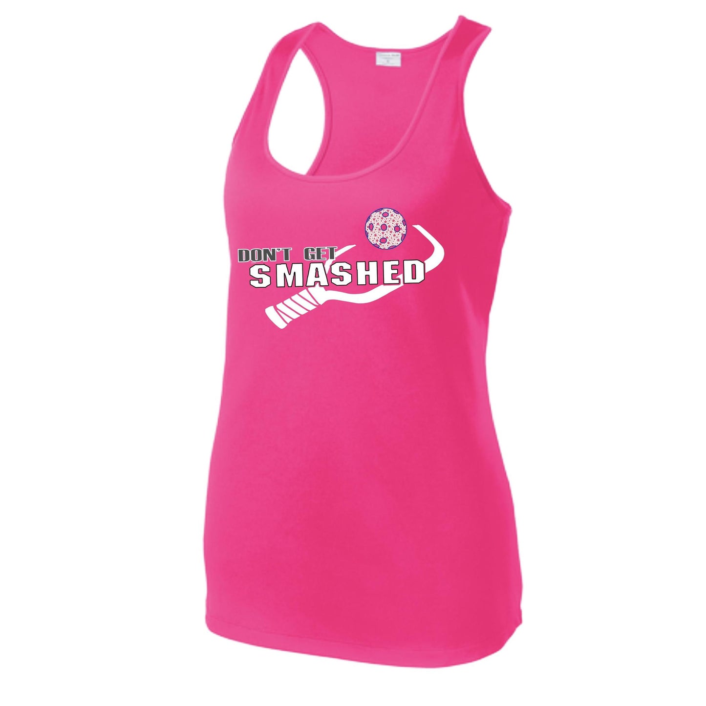 Don't Get Smashed (Patriotic Stars) | Women's Racerback Pickleball Tank | 100% Polyester