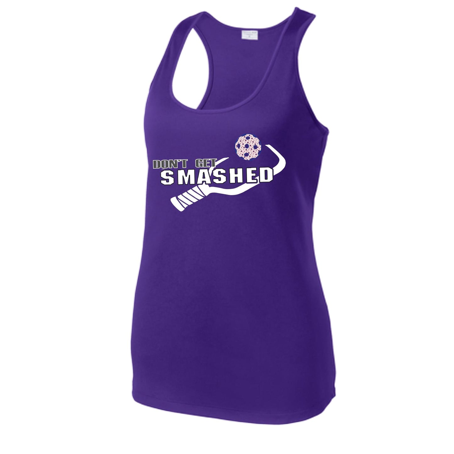 Don't Get Smashed (Patriotic Stars) | Women's Racerback Pickleball Tank | 100% Polyester