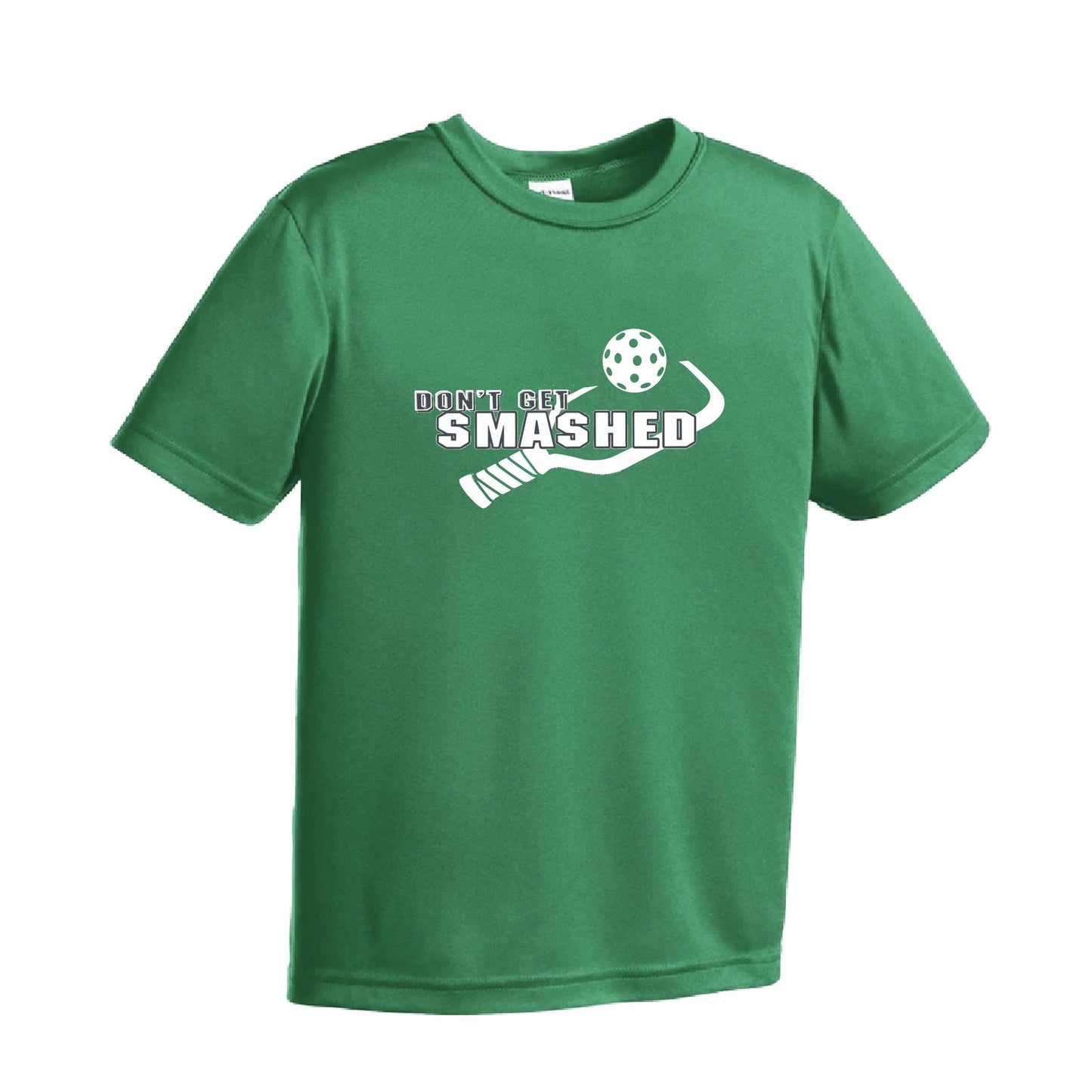 Don't Get Smashed (Customizable) | Youth Short Sleeve Pickleball Performance T-Shirts | 100% Polyester