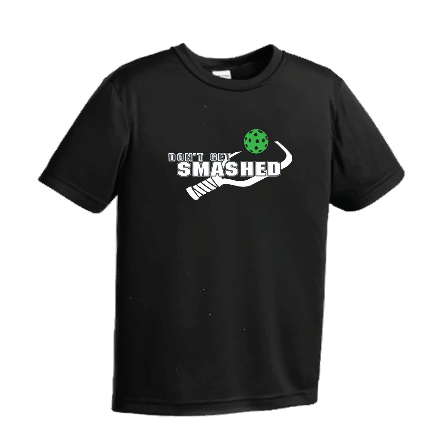 Don't Get Smashed (Red Green Rainbow Pickleball Colors) | Youth Short Sleeve Pickleball Performance T-Shirts | 100% Polyester