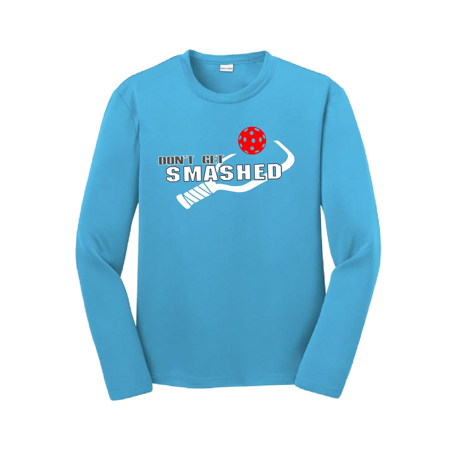 Don't Get Smashed (Red Rainbow Green Pickleball Colors) | Youth Long Sleeve Pickleball Performance T-Shirts | 100% Polyester