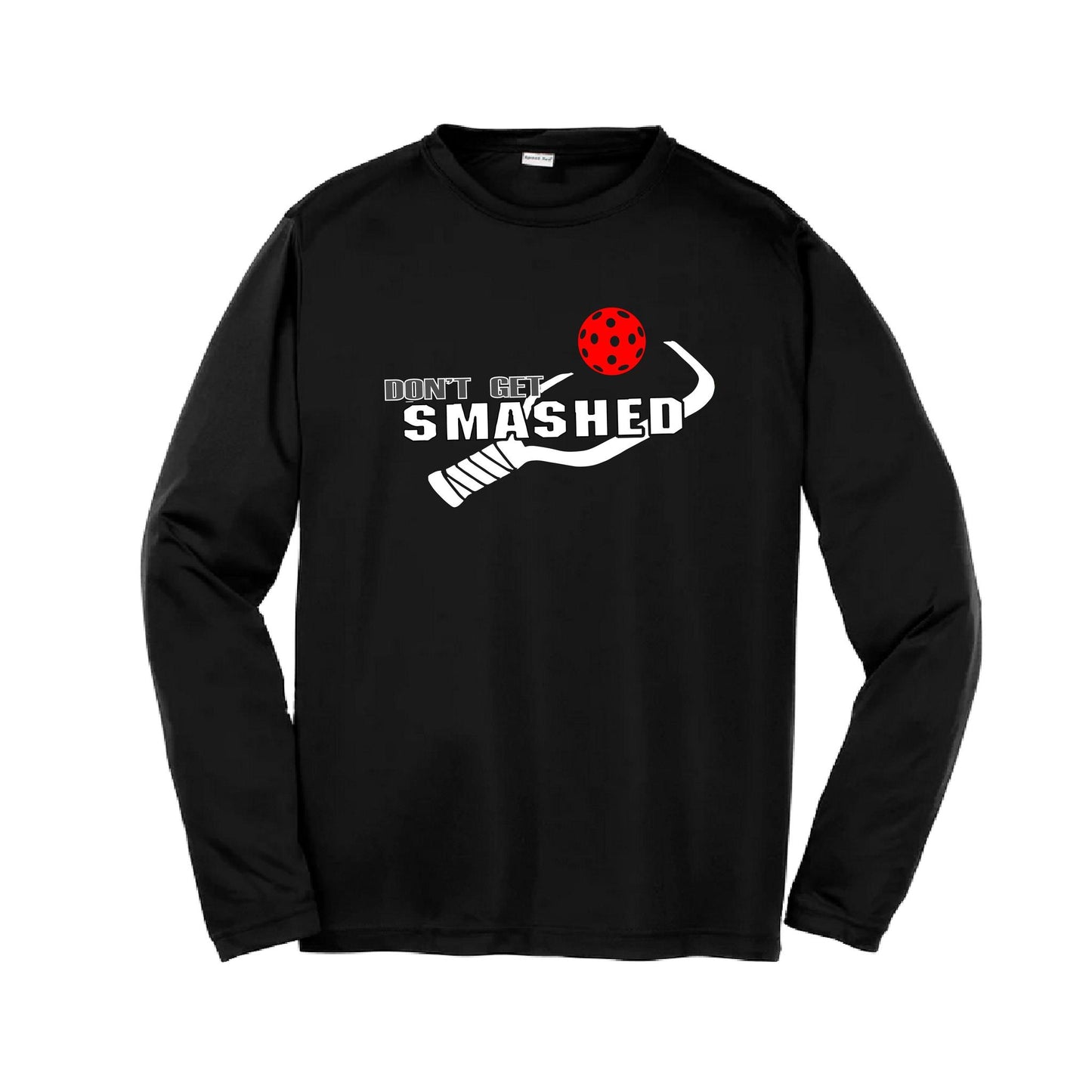 Don't Get Smashed (Red Rainbow Green Pickleball Colors) | Youth Long Sleeve Pickleball Performance T-Shirts | 100% Polyester