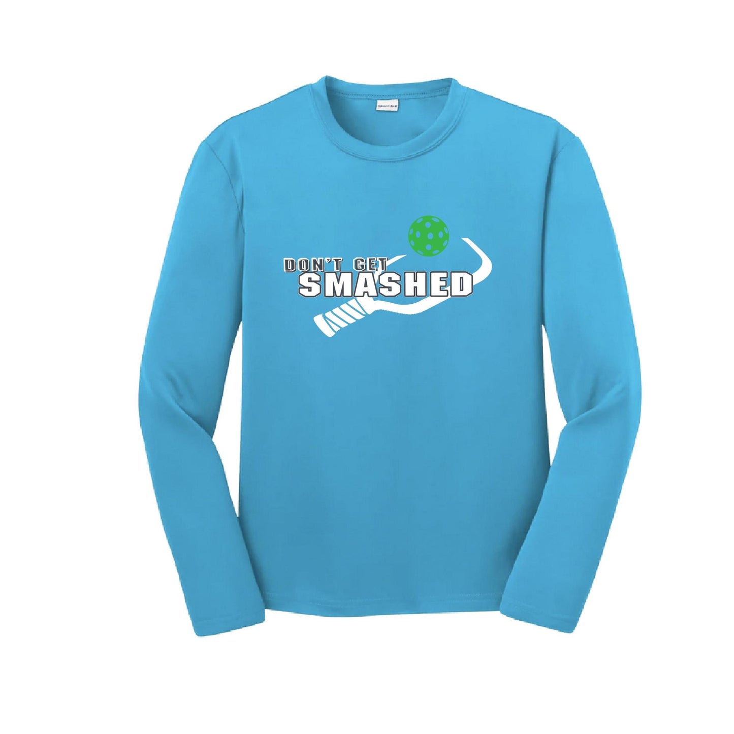 Don't Get Smashed (Red Rainbow Green Pickleball Colors) | Youth Long Sleeve Pickleball Performance T-Shirts | 100% Polyester