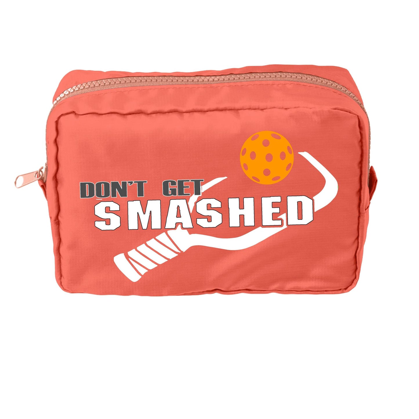 Don't Get Smashed With Pickleballs (Customizable) | Pickleball Dimensional Cosmetic Pouch Bag | Small Size Court Dimensional Bag