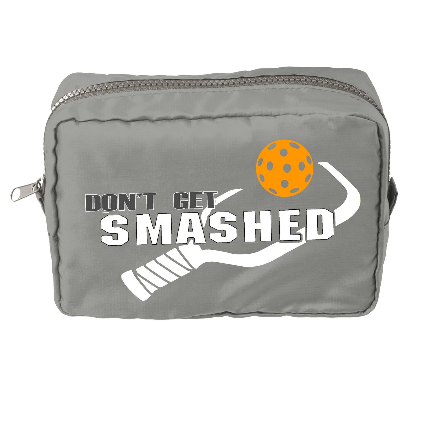 Don't Get Smashed With Pickleballs (Customizable) | Pickleball Dimensional Cosmetic Pouch Bag | Small Size Court Dimensional Bag