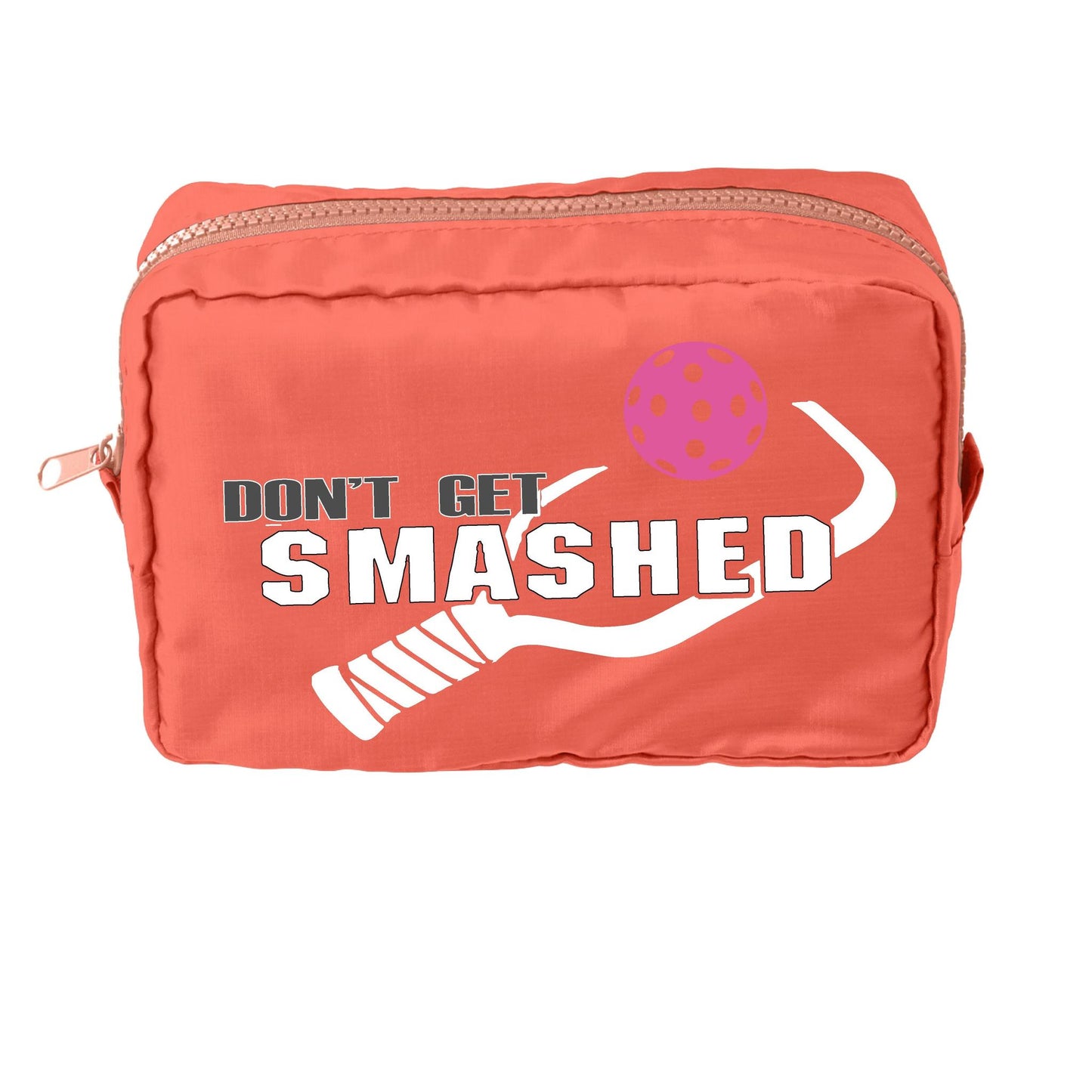 Don't Get Smashed With Pickleballs (Customizable) | Pickleball Dimensional Cosmetic Pouch Bag | Small Size Court Dimensional Bag