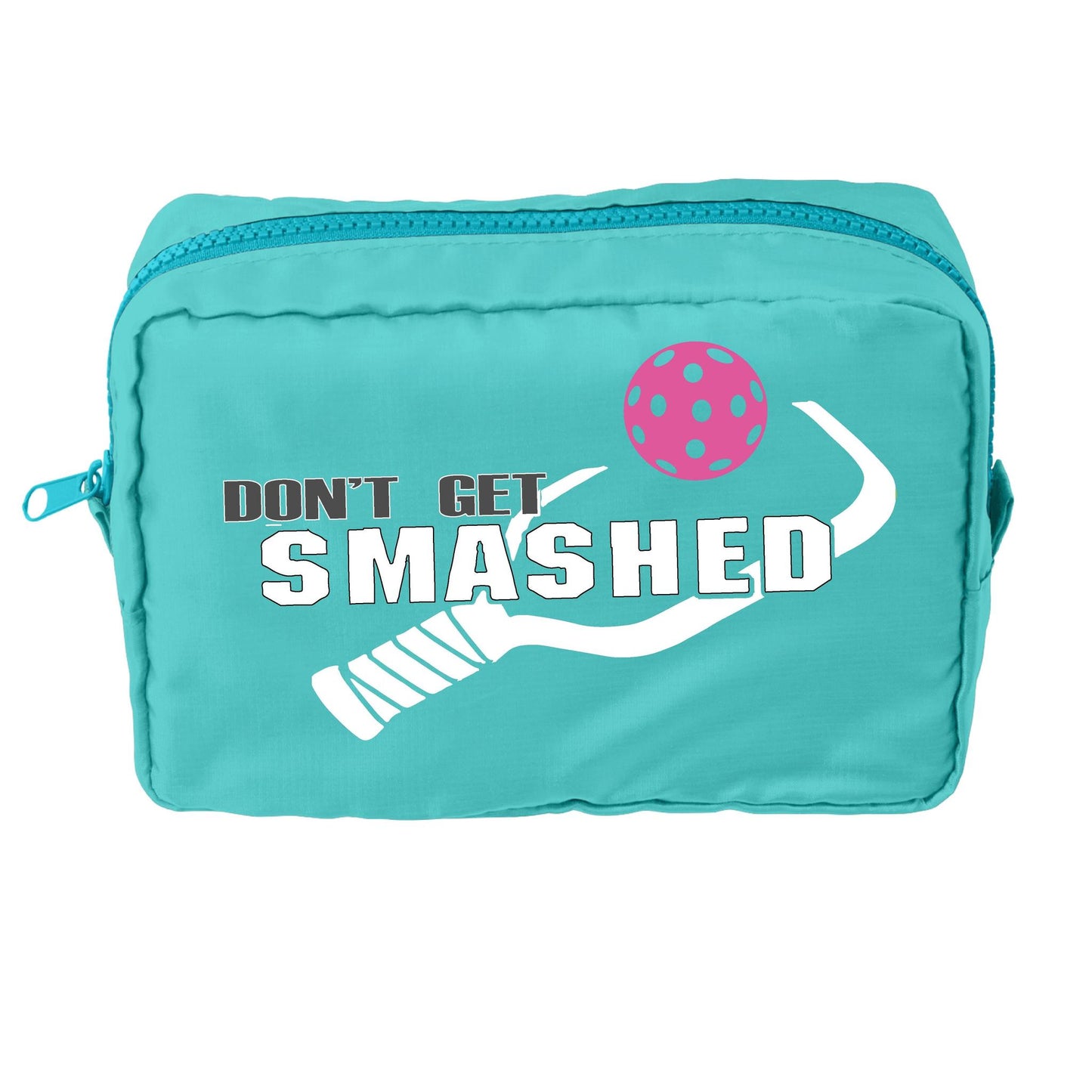 Don't Get Smashed With Pickleballs (Customizable) | Pickleball Dimensional Cosmetic Pouch Bag | Small Size Court Dimensional Bag